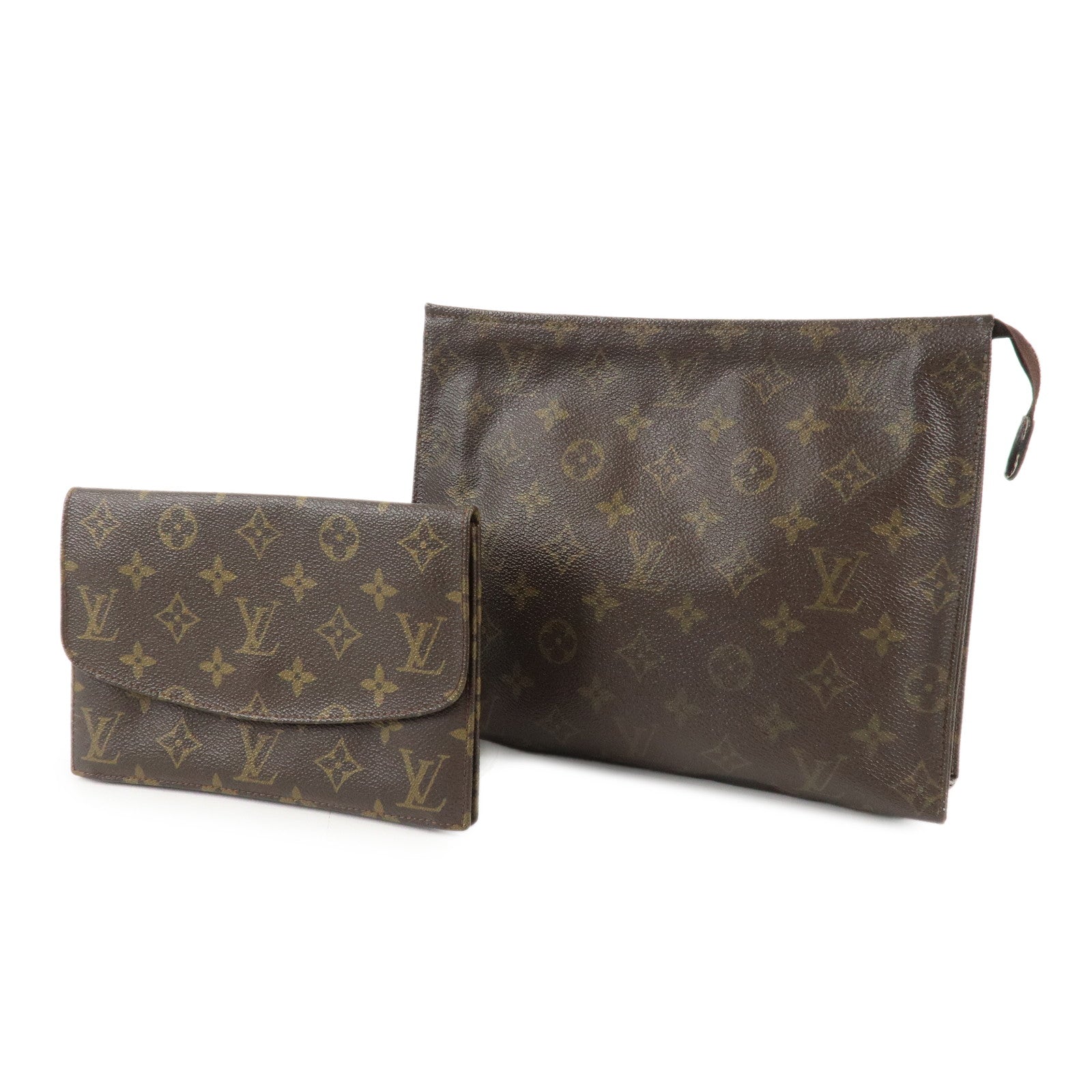 Louis-Vuitton-Monogram-Set-of-2-Pochette-Pouch-Brown-M47542-M51935