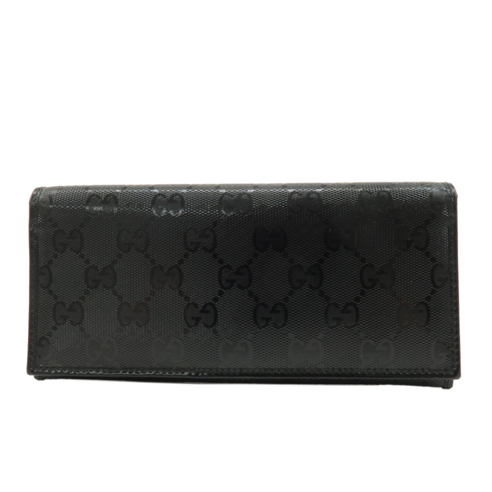 GUCCI GG Imprime PVC Leather Long Wallet Black 244995・2149