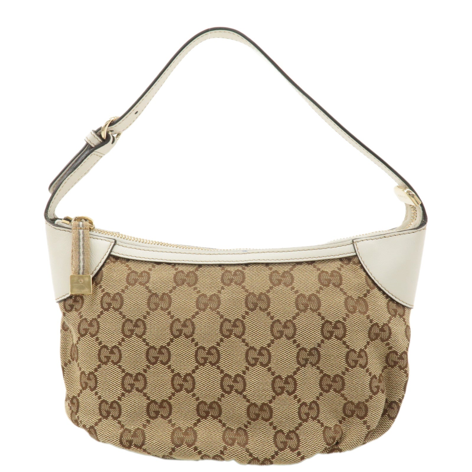 GUCCI-Sherry-GG-Canvas-Leather-Shoulder-Bag-Beige-White-224093