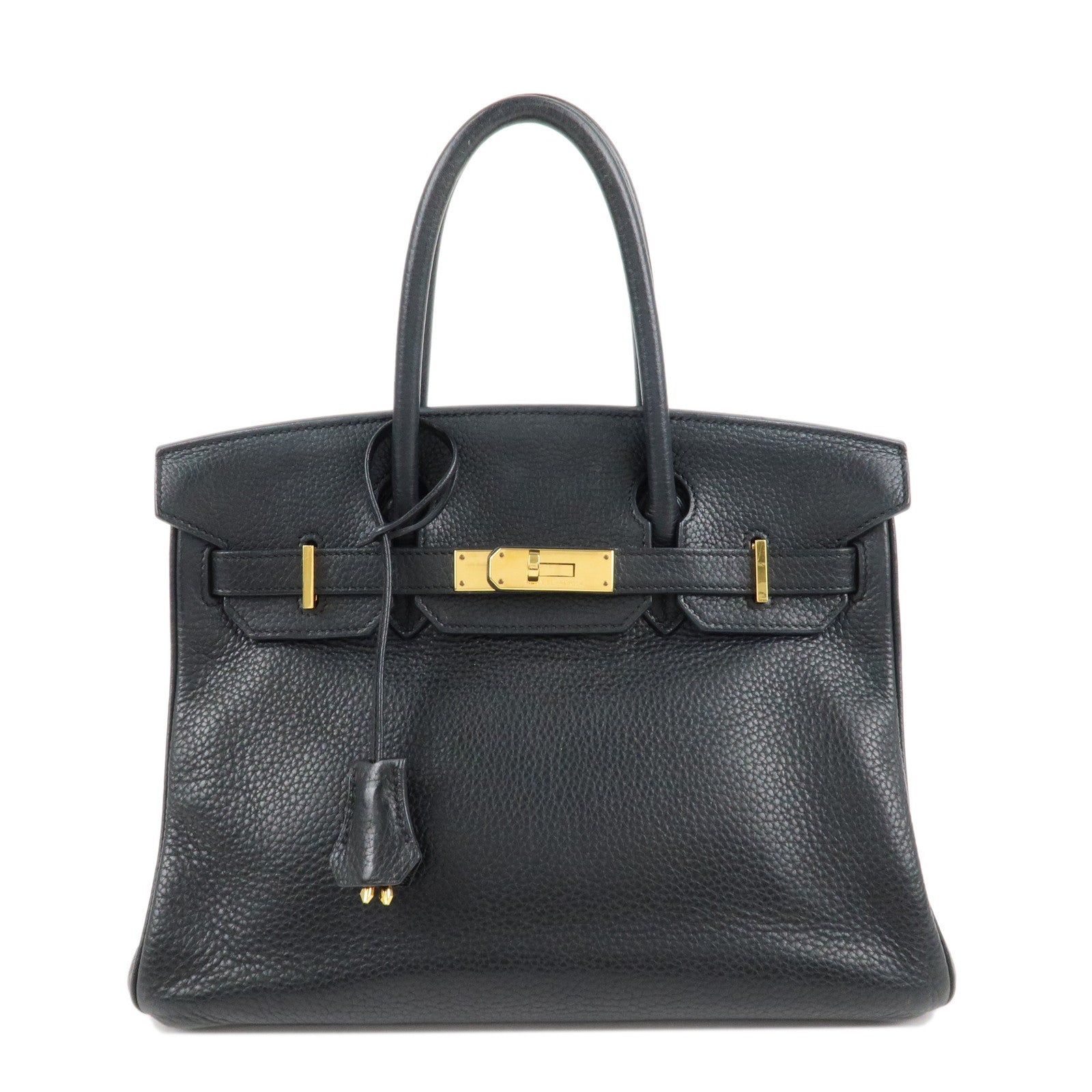 HERMES-Taurillon-Clemence-Birkin-30-M-stamped-Black-Gold