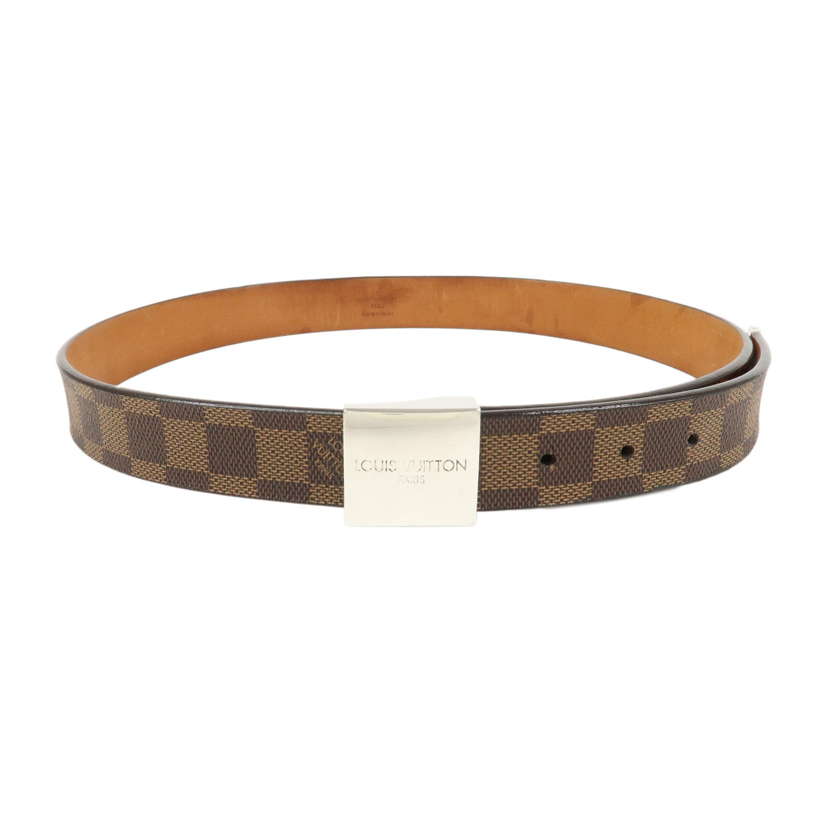 Louis-Vuitton-Damier-ebene-Saint-Tulle-Belt-85/34-Brown-M6803