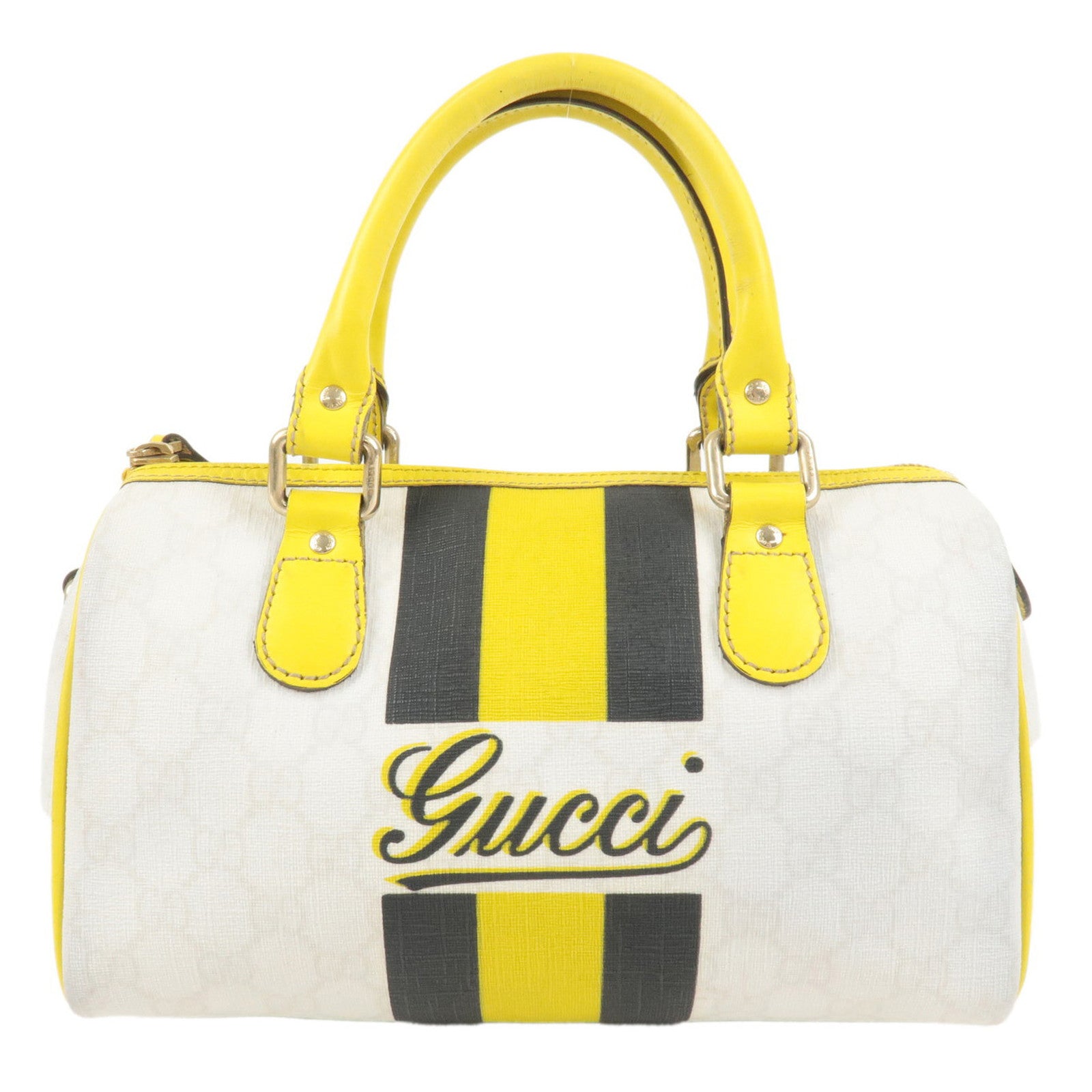 GUCCI-Joyline-GG-Supreme-Leather-Mini-Boston-Bag-Yellow-190257