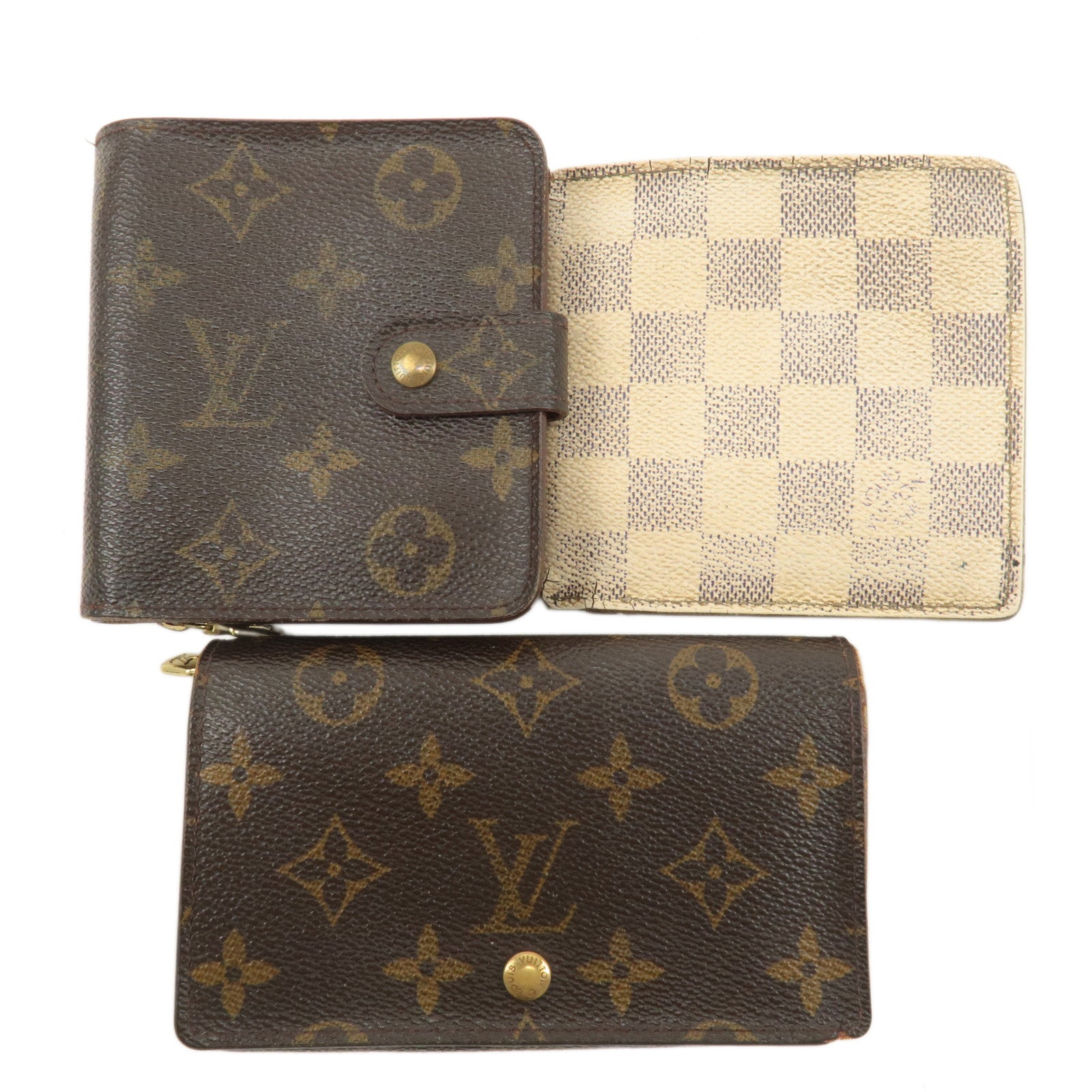 Louis Vuitton Set of 3 Damier Monogram Wallet N60018 M61667 M61730