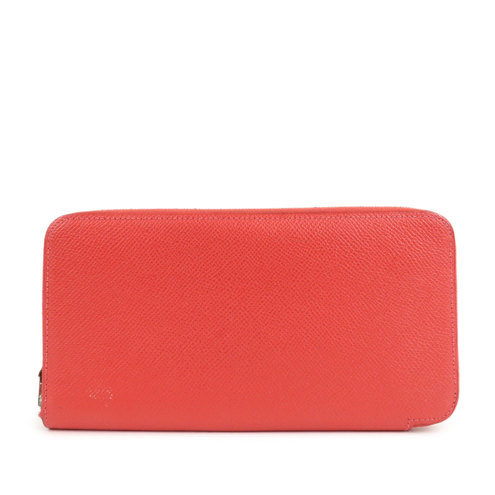 HERMES-Leather-Veau-Epsom-Azap-Long-Silkin-Wallet-Red