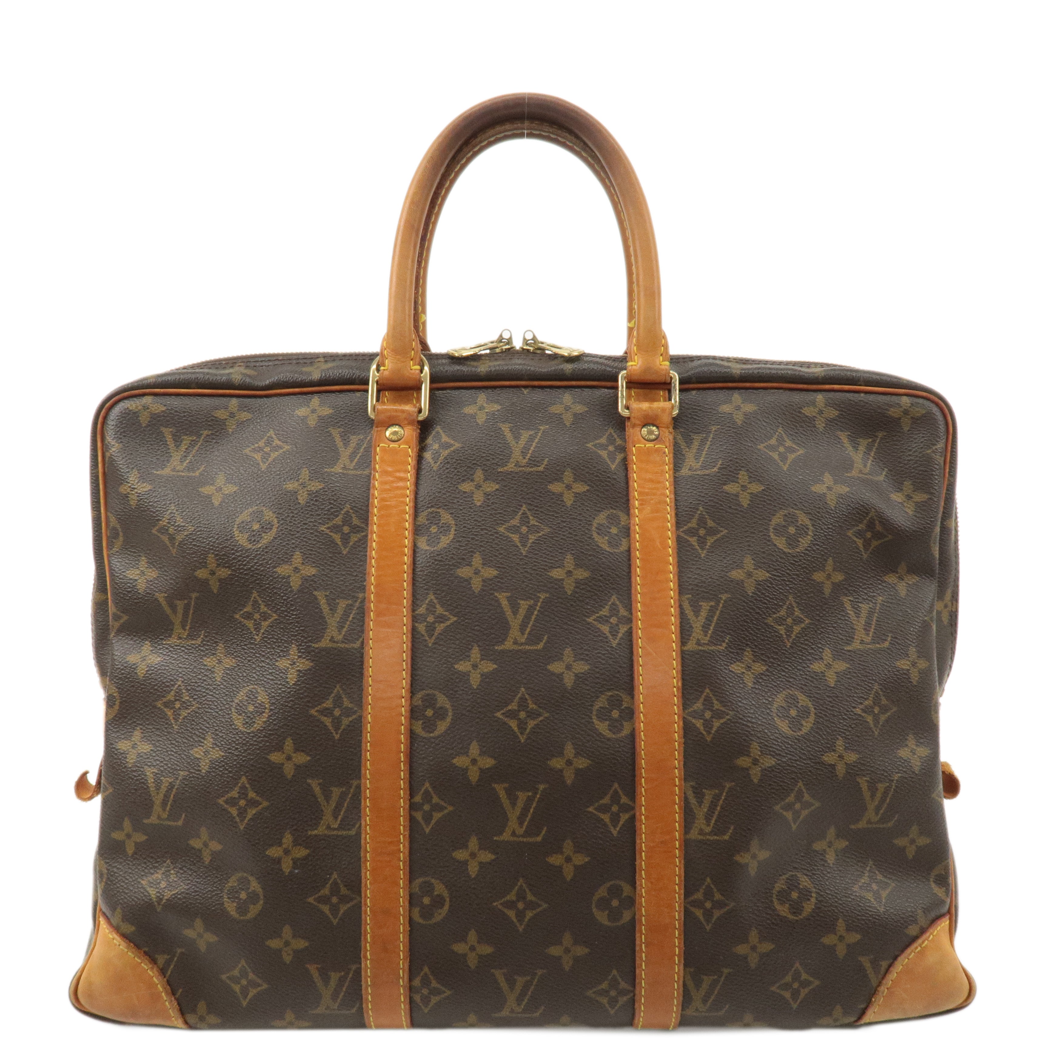 Louis Vuitton Monogram Porte Documents Voyage Bag Brown M53361