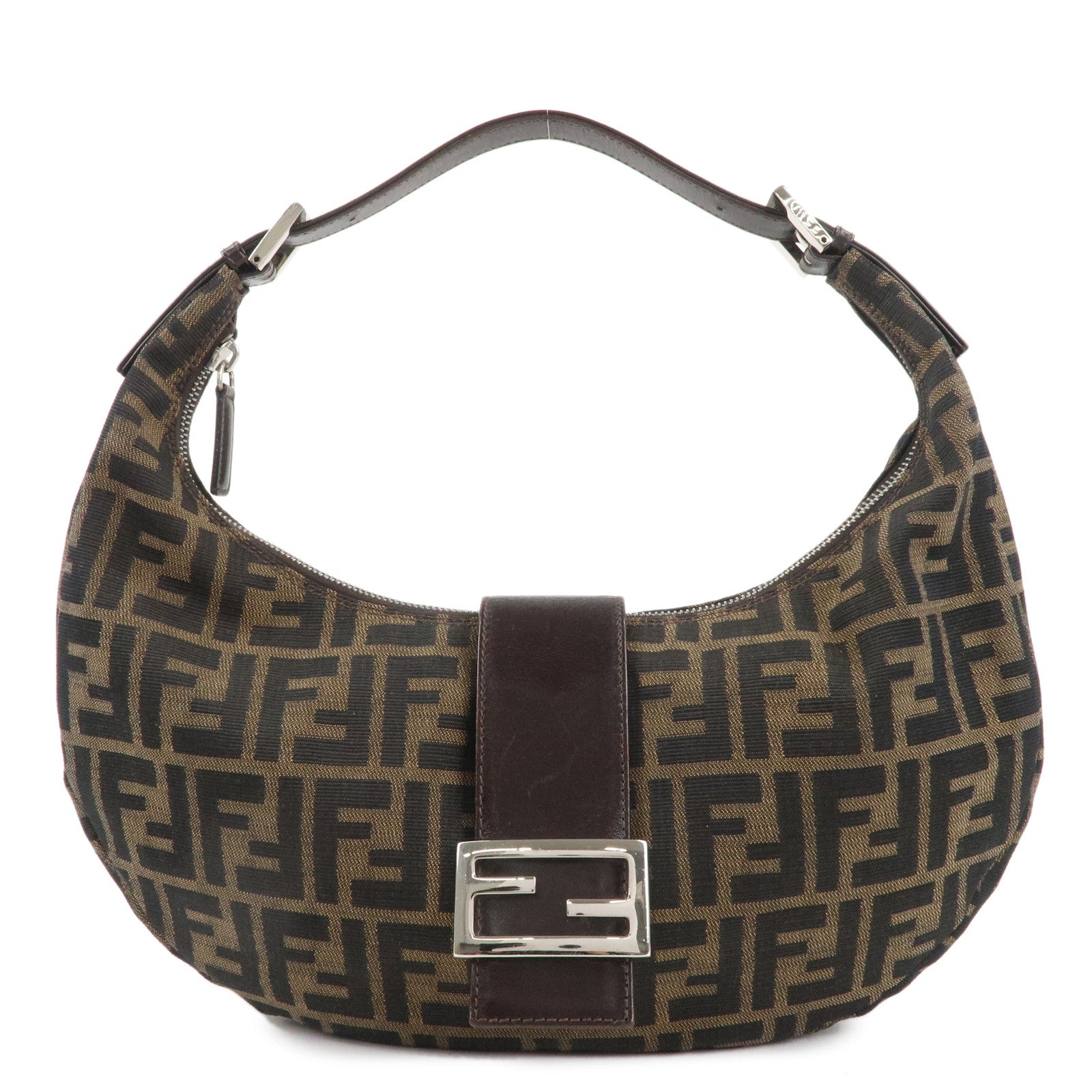 FENDI Zucca Canvas Leather One Shoulder Bag 916321001