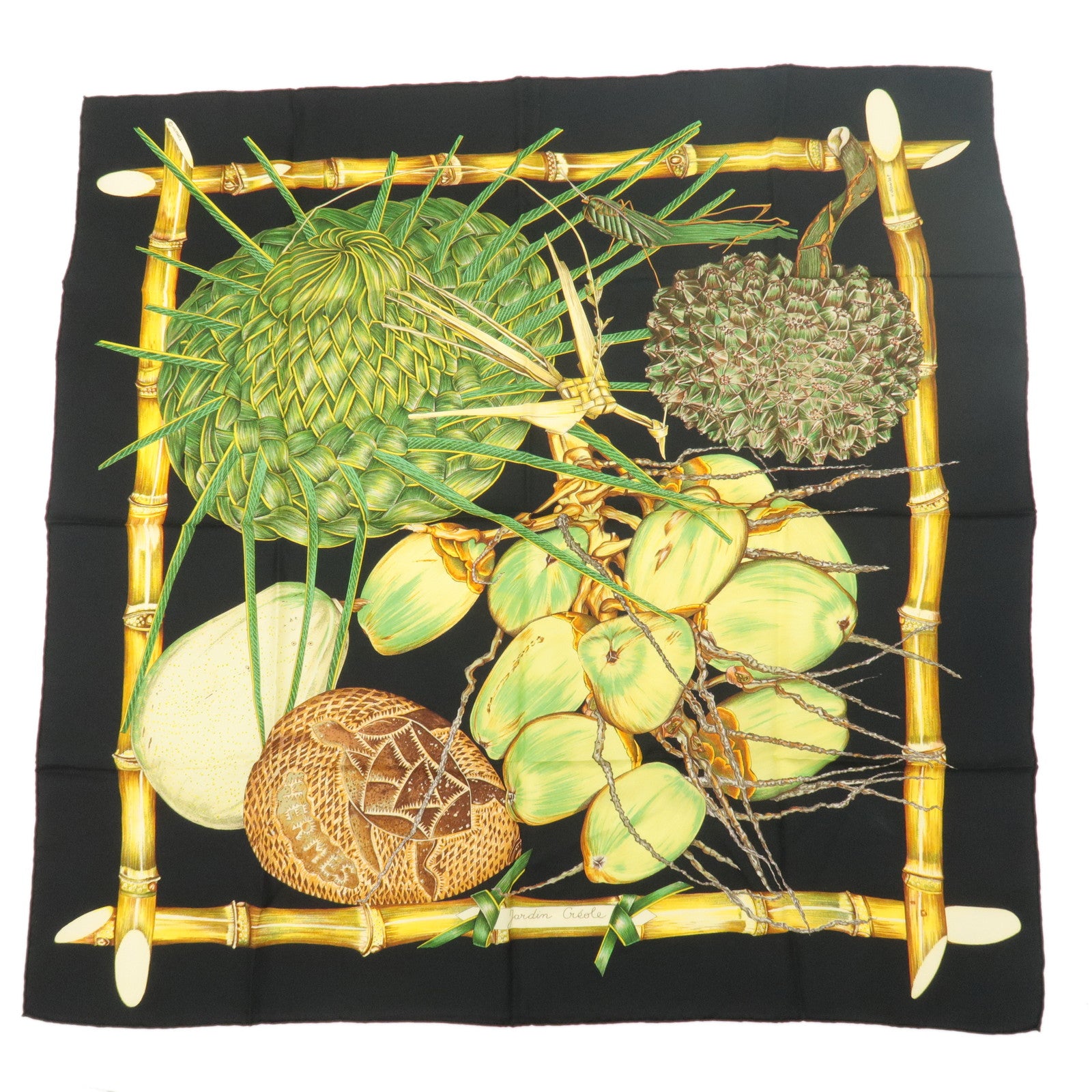 HERMES-Carre-90-100%-Silk-Scarf-Jardin-Creole-Creole-Paradise