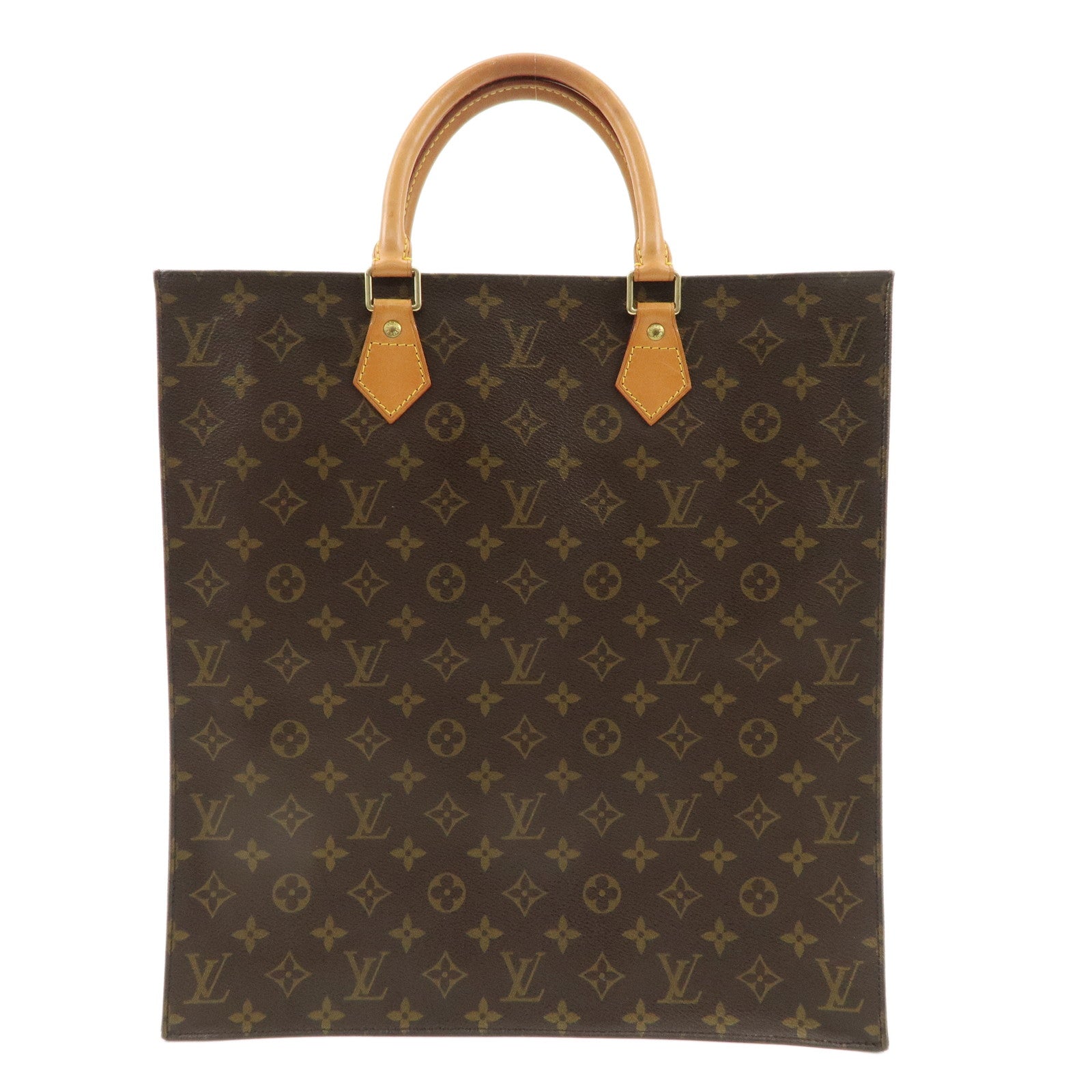 Louis-Vuitton-Monogram-Sac-Plat-Hand-Bag-Brown-M51140