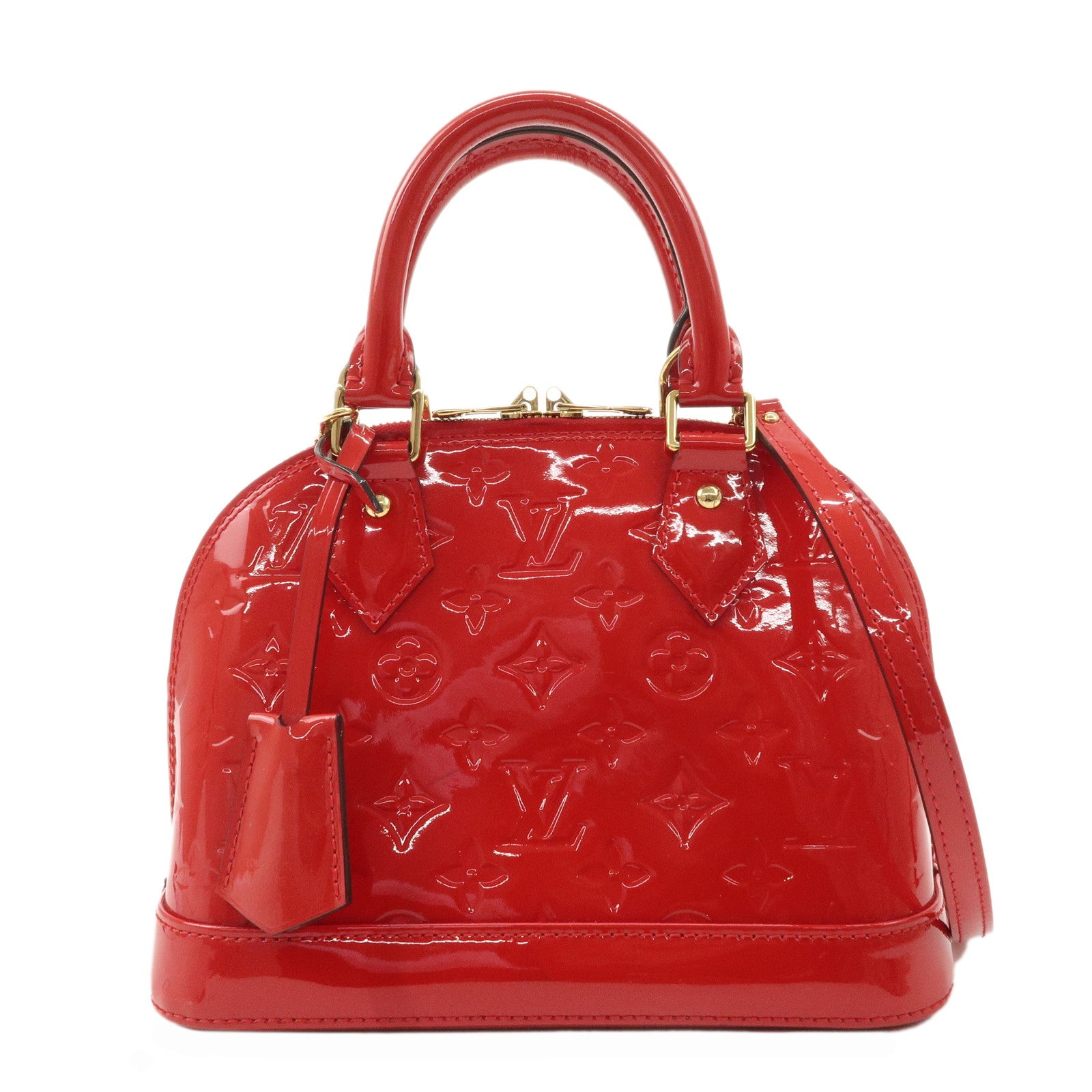 Louis-Vuitton-Monogram-Vernis-Alma-BB-Hand-Bag-Rouge-M91698