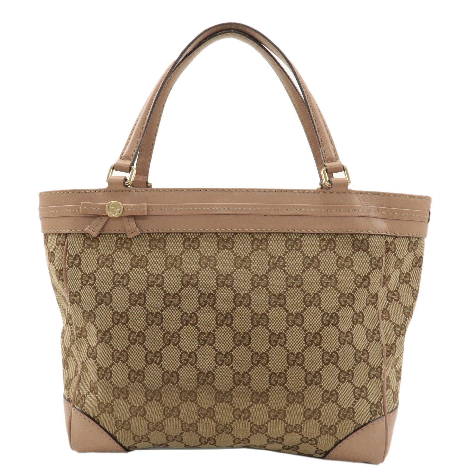 GUCCI-Mayfair-GG-Canvas-Leather-Tote-Bag-Beige-Pink-257061