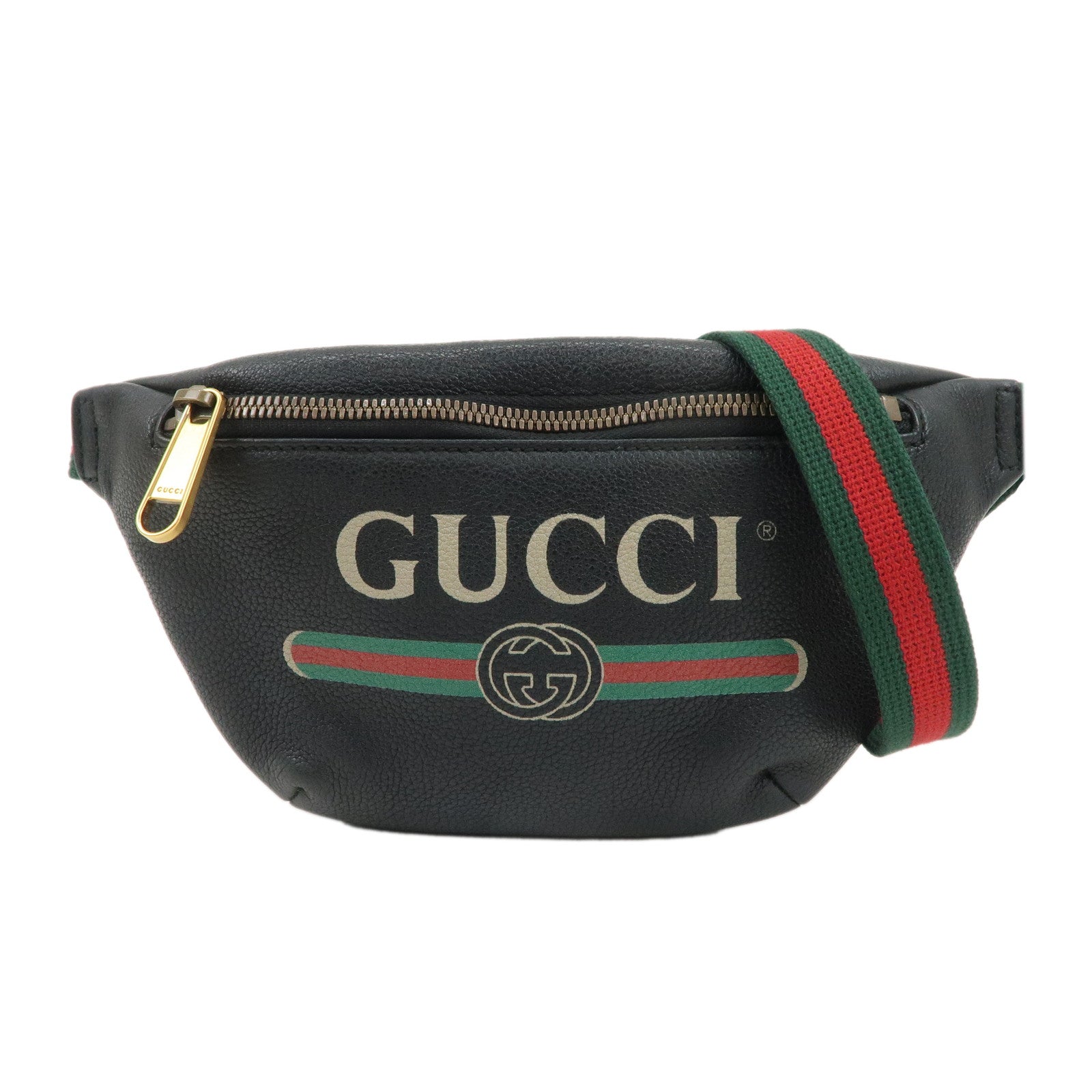 GUCCI-Sherry-Logo-Leather-Small-Waist-Bag-Pouch-Black-527792