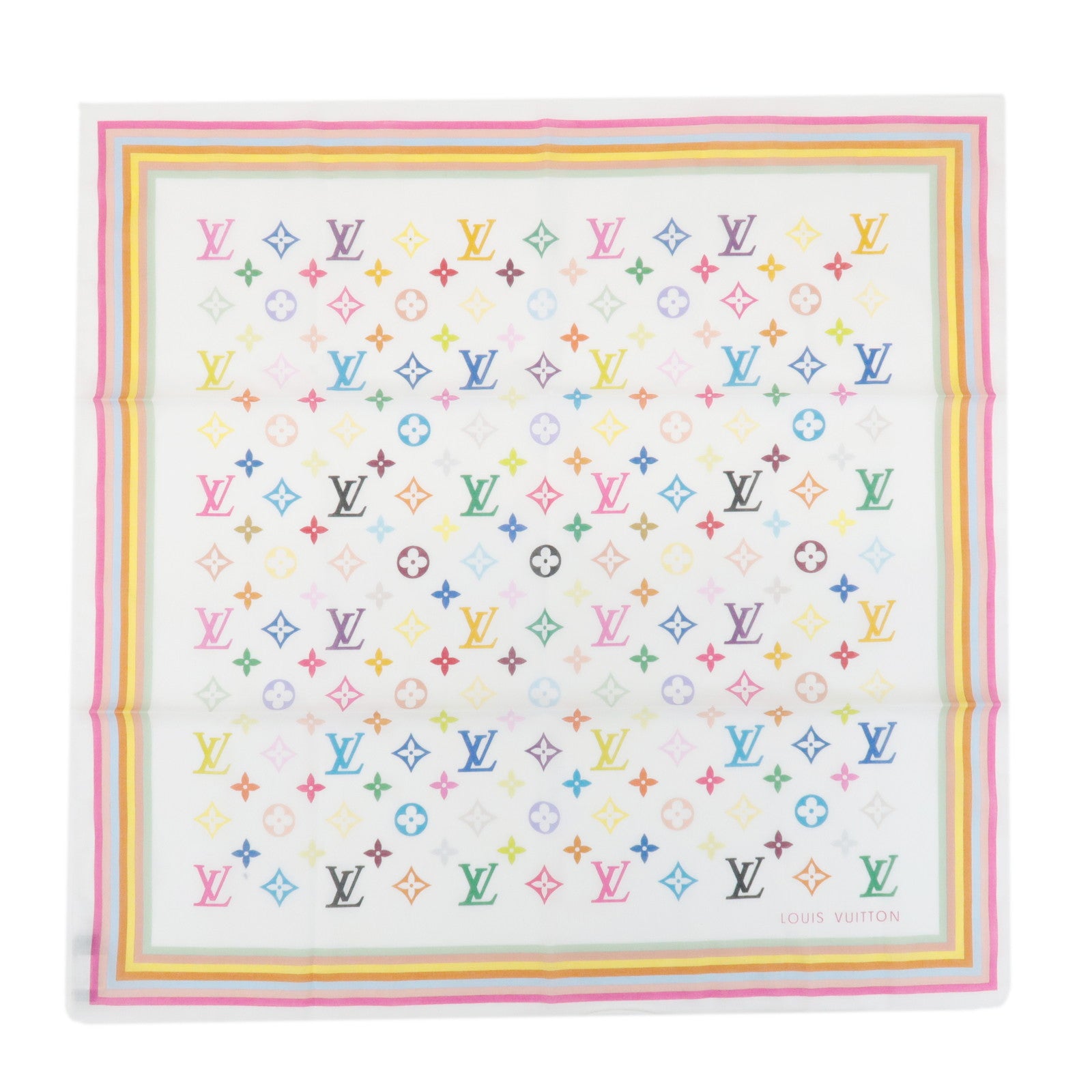 Louis-Vuitton-Monogram-Multi-Color-Cotton-Scarf-Blanc-M71911