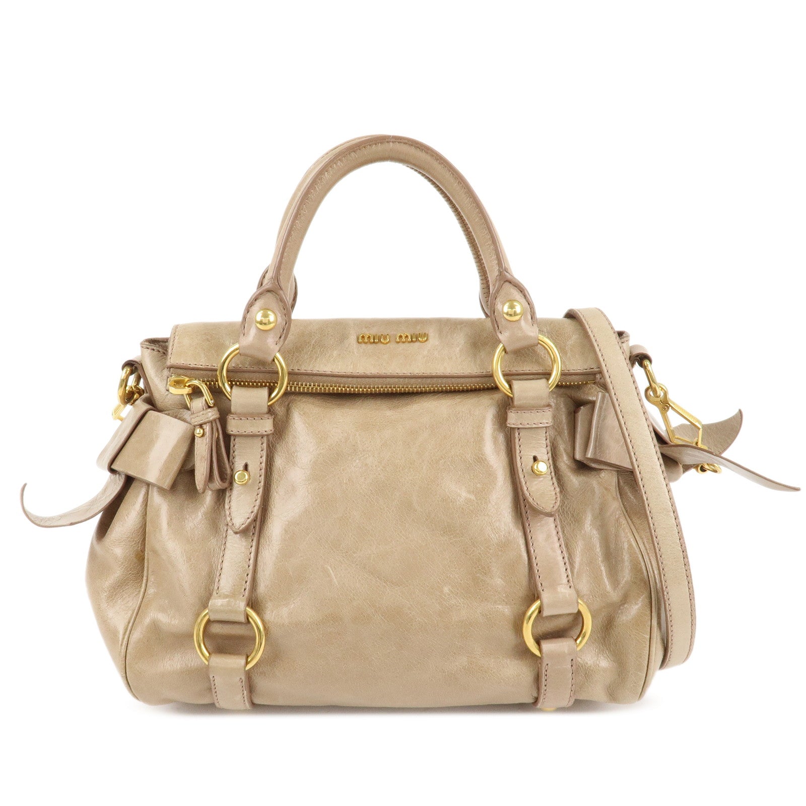 MIU-MIU-Logo-Leather-2WAY-HAnd-Bag-Shoulder-Bag-Beige