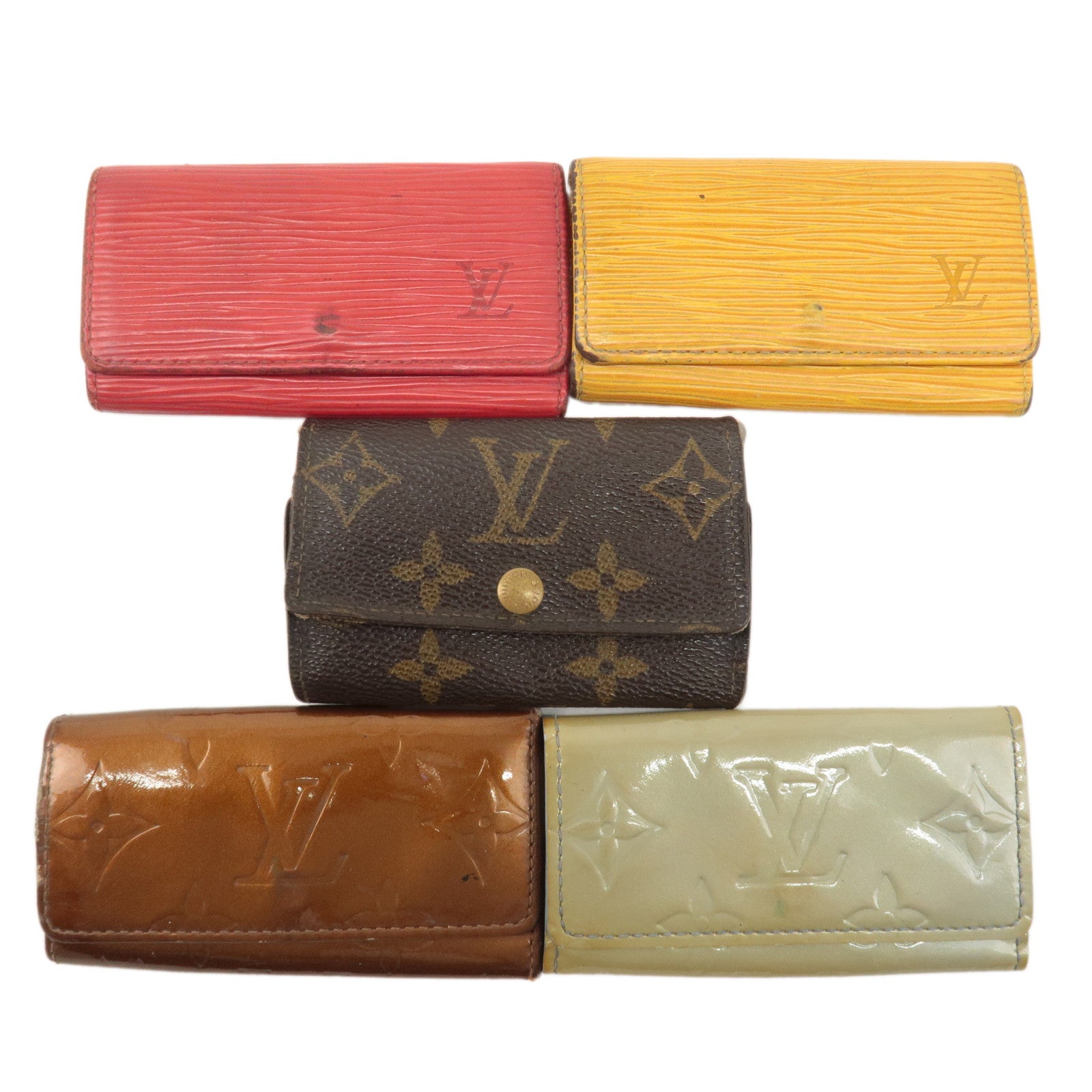 Louis Vuitton Set of 5 Monogram Epi Vernis Multiclés 4&6 Key Case