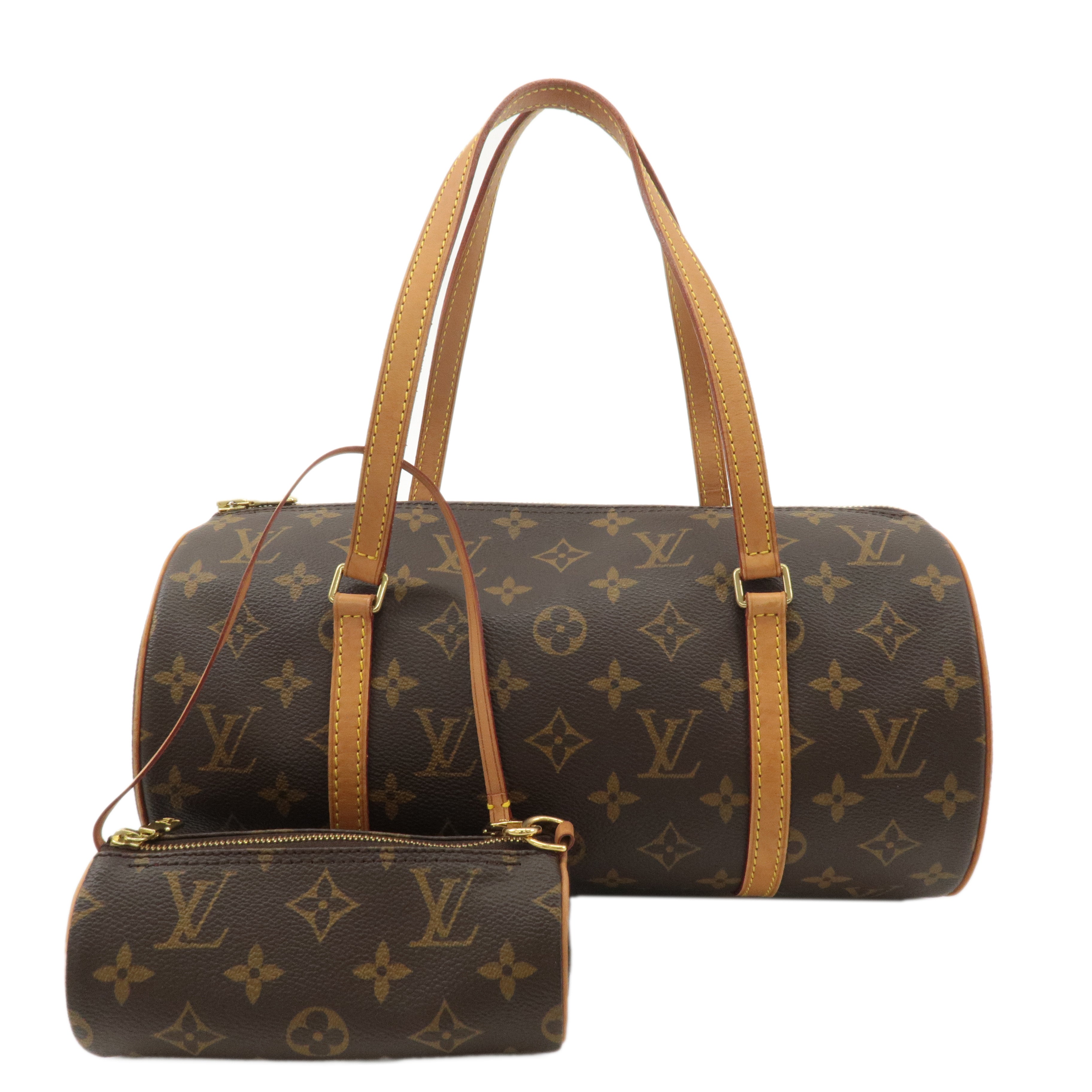 Louis Vuitton Monogram Papillon 30 Hand Bag 
Pouch Brown M51385