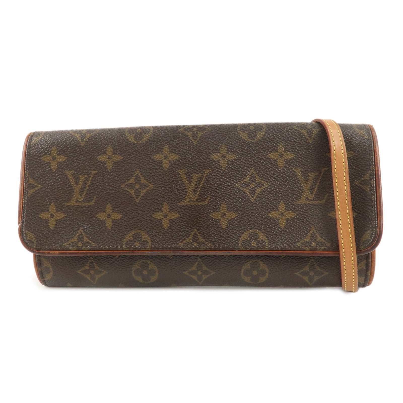 Louis Vuitton Monogram Pochette Twin GM 2Way Bag Brown M51852