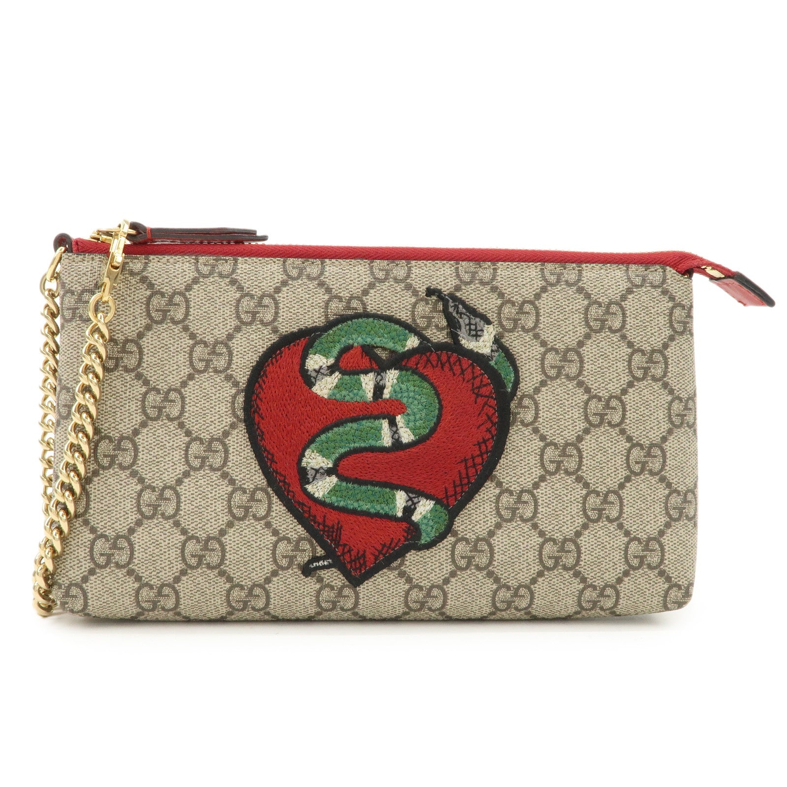 GUCCI-Holiday-Collection-GG-Supreme-Kingsnake-Chain-Pouch