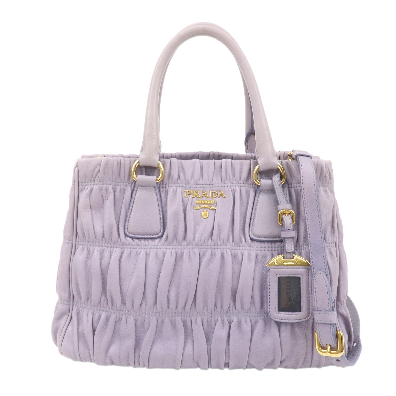 PRADA-Leather-2Way-Bag-Hand-Bag-Shoulder-Bag-Lavender-BN2393