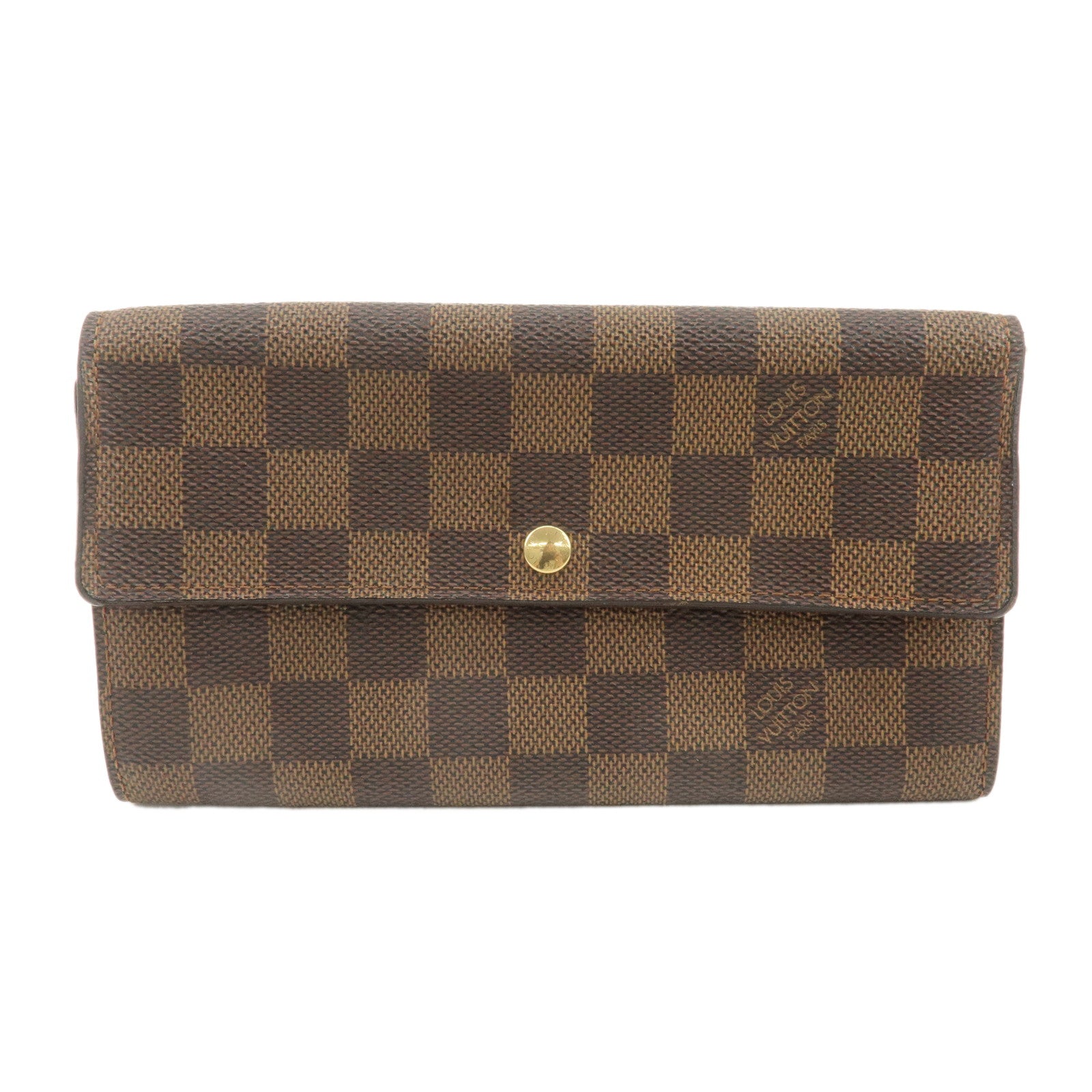 Louis-Vuitton-Damier-Portefeuille-Sarah-Long-Wallet-Brown-N61734