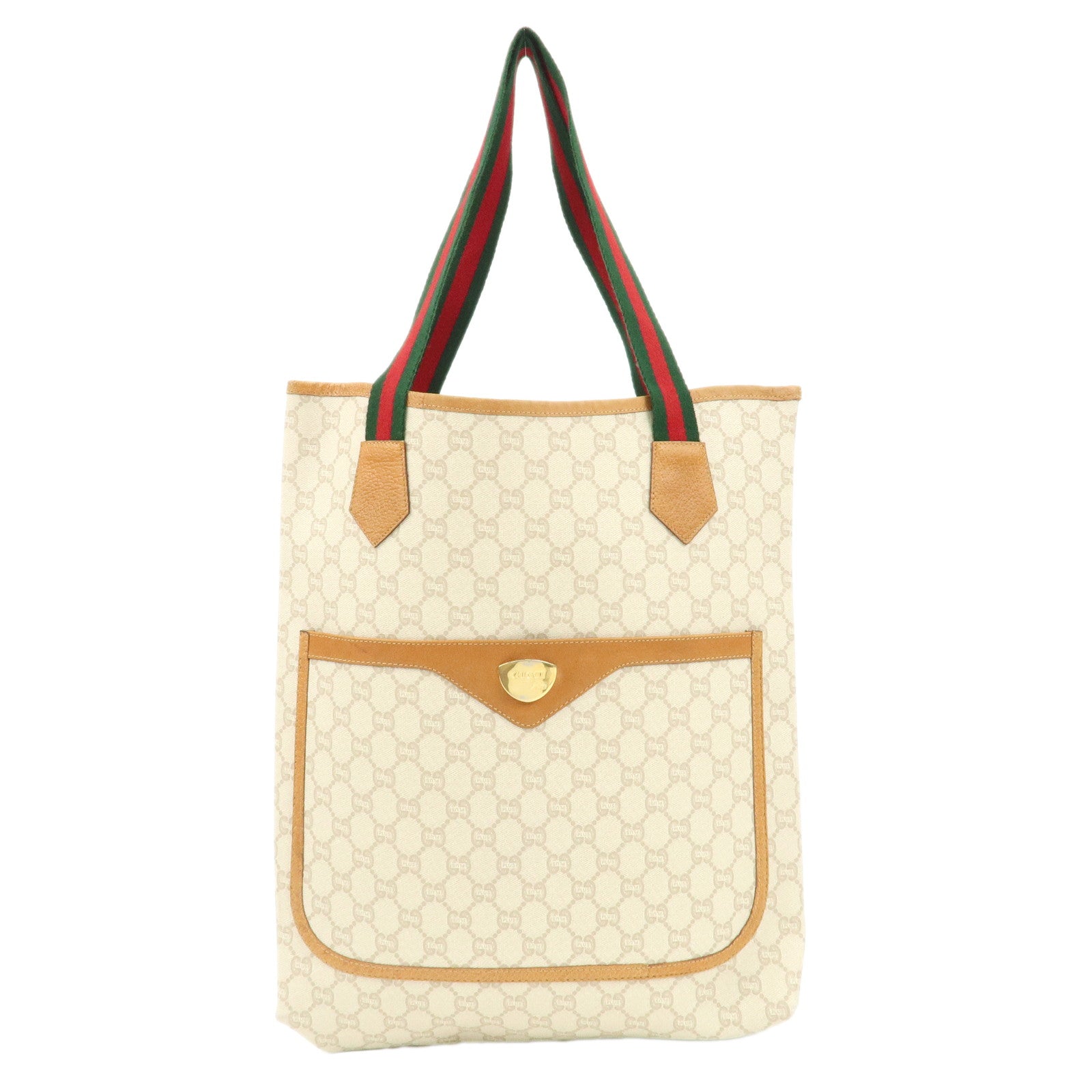 GUCCI-Sherry-GG-Plus-Leather-Tote-Bag-Beige-Brown-39.02.003