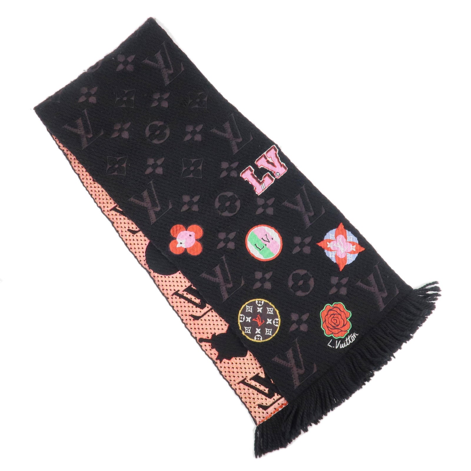 Louis-Vuitton-Escharpe-Logo-Mania-Stories-Scarf-Black-M71060