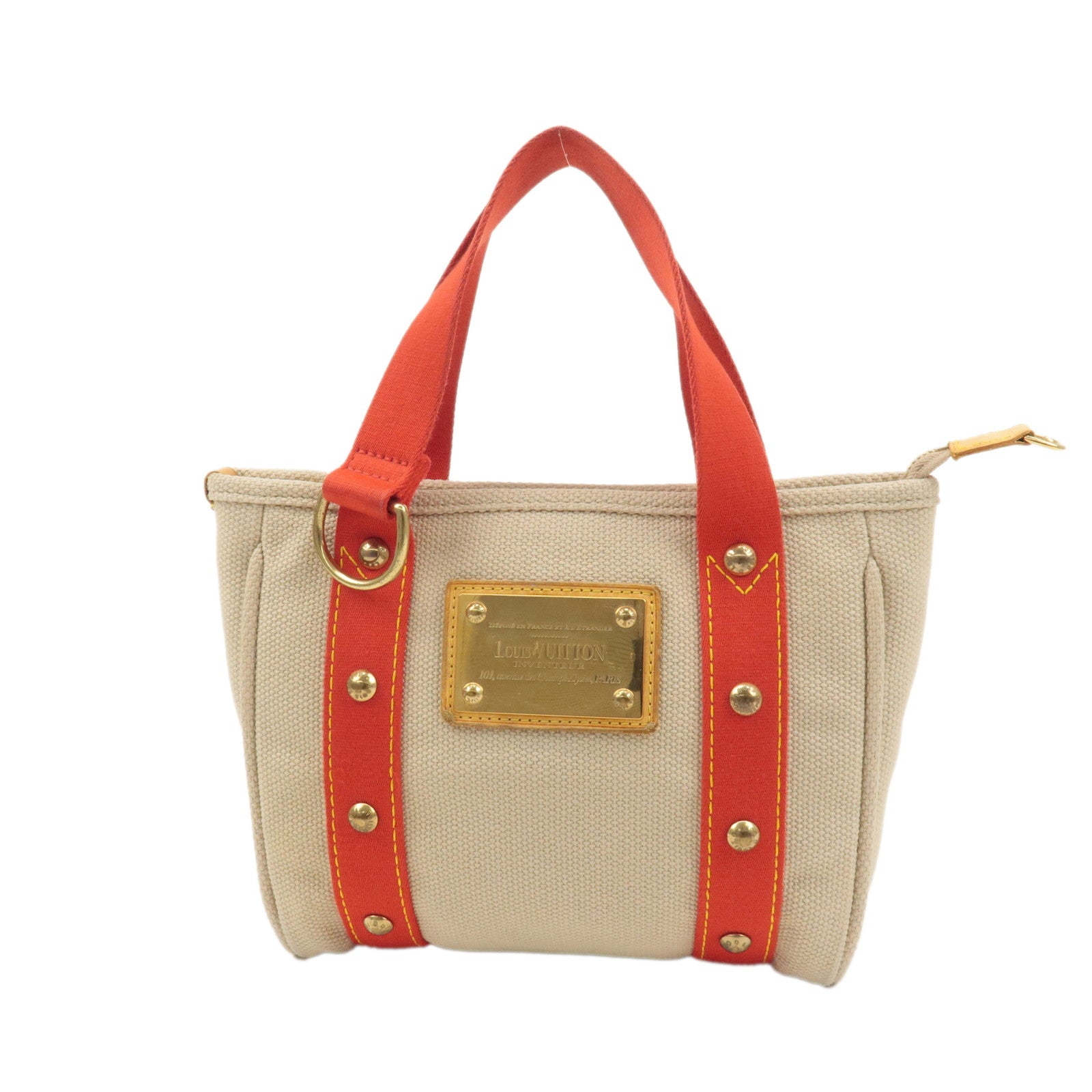 Louis Vuitton Antigua Cabas PM Tote Bag Hand Bag Beige M40038