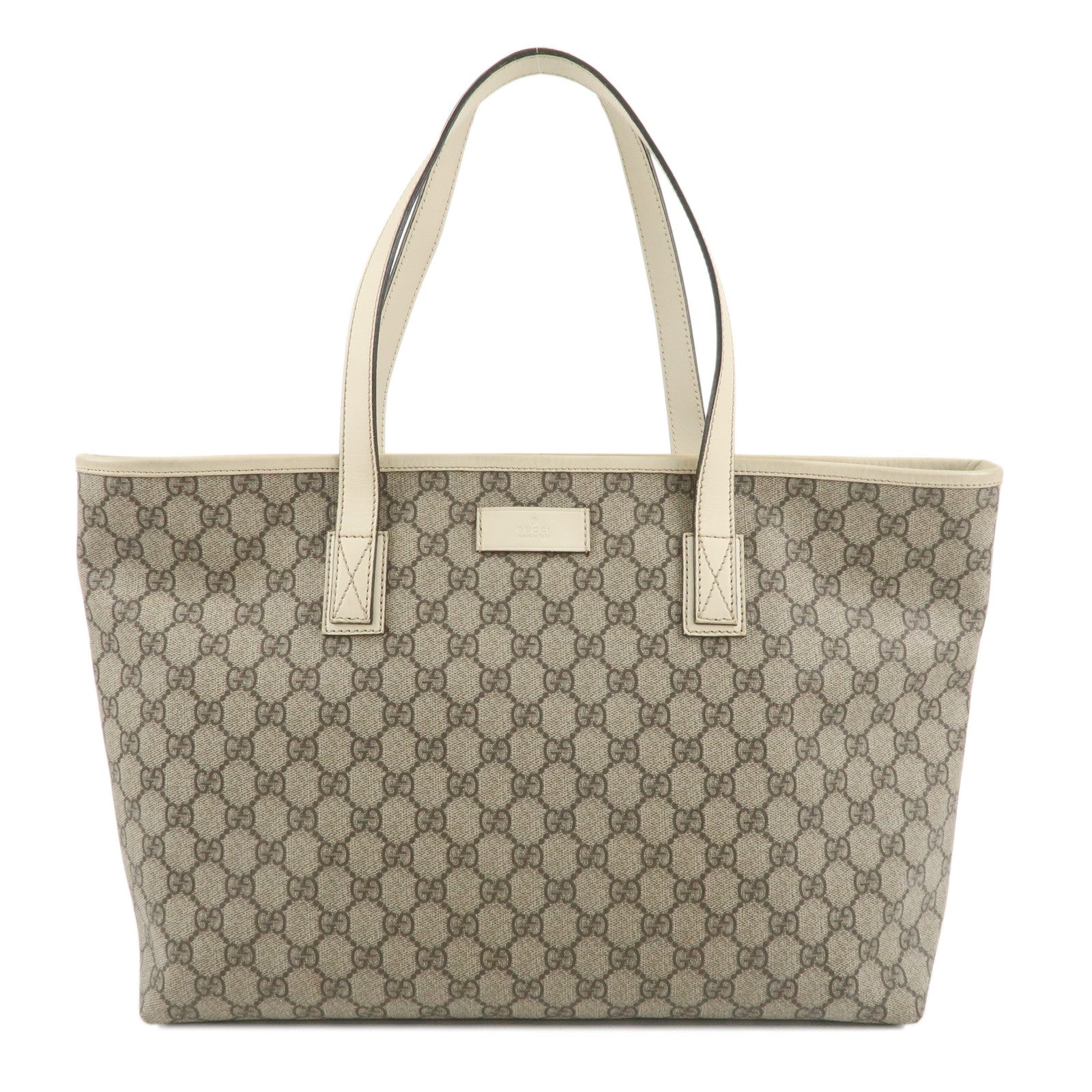 GUCCI-GG-Supreme-Leather-Tote-Bag-Beige-Ivory-211137