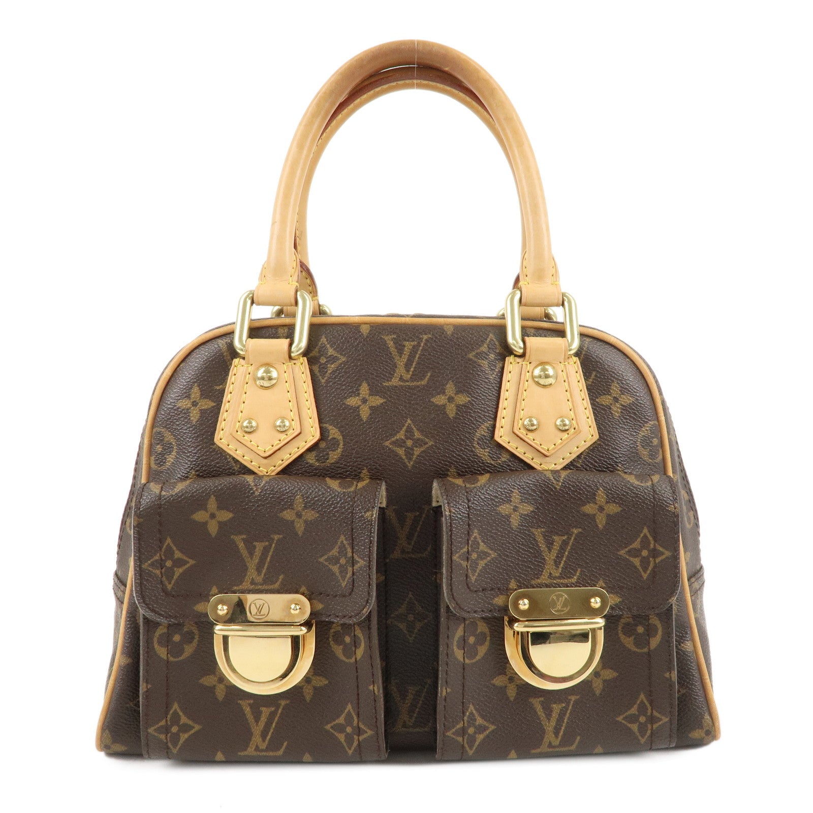 Louis Vuitton Monogram Manhattan PM Hand Bag Brown M40026