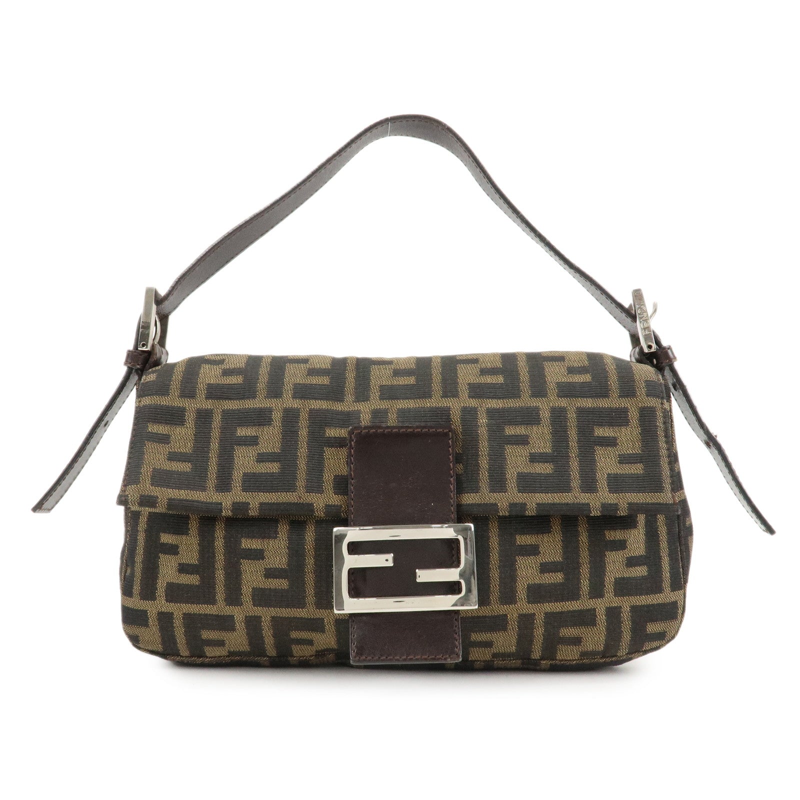 FENDI-Mamma-Bagguette-Zucca-Canvas-Leather-Shoulder-Bag-26424