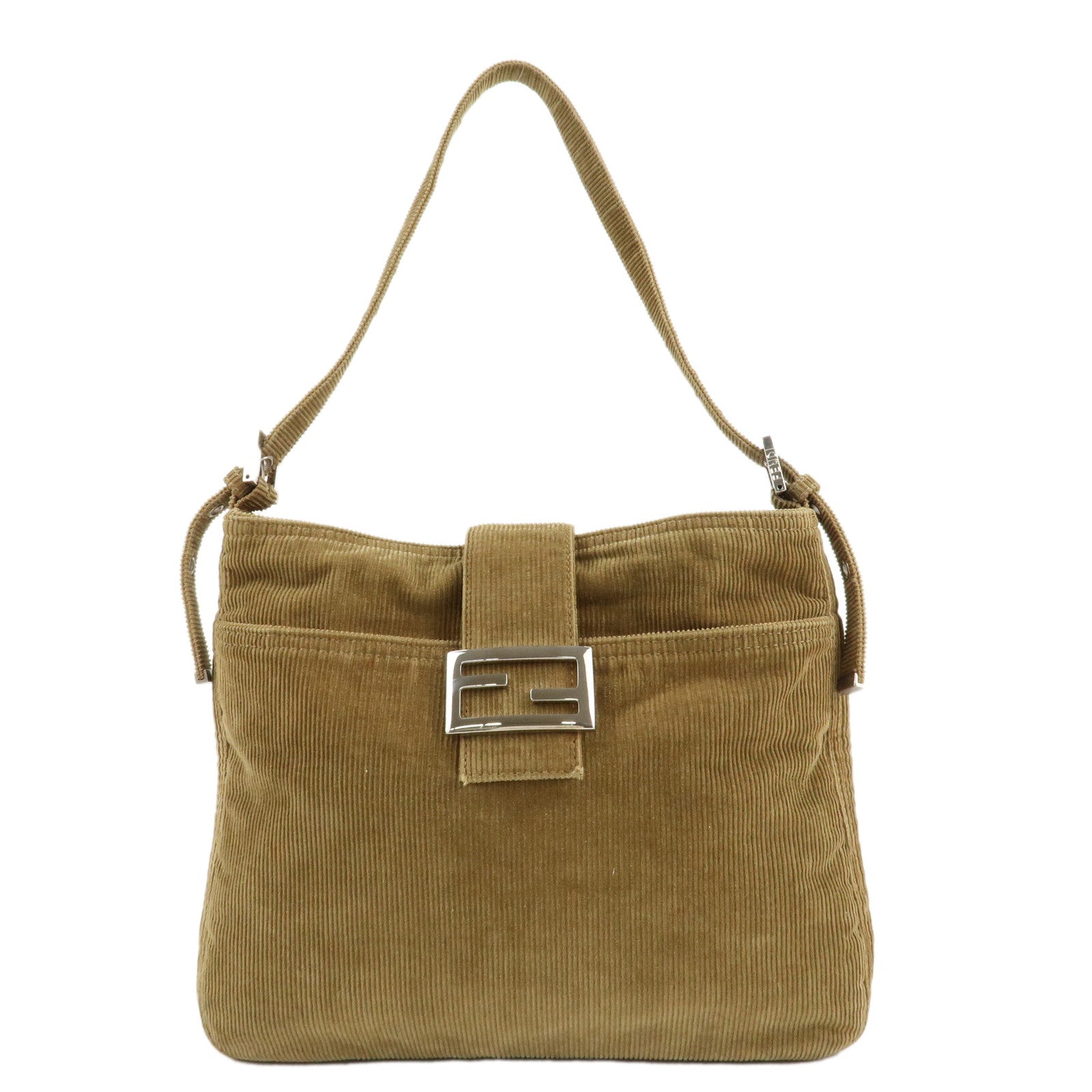 FENDI-Corduroy-Shoulder-Bag-Hand-Bag-Brown-26727