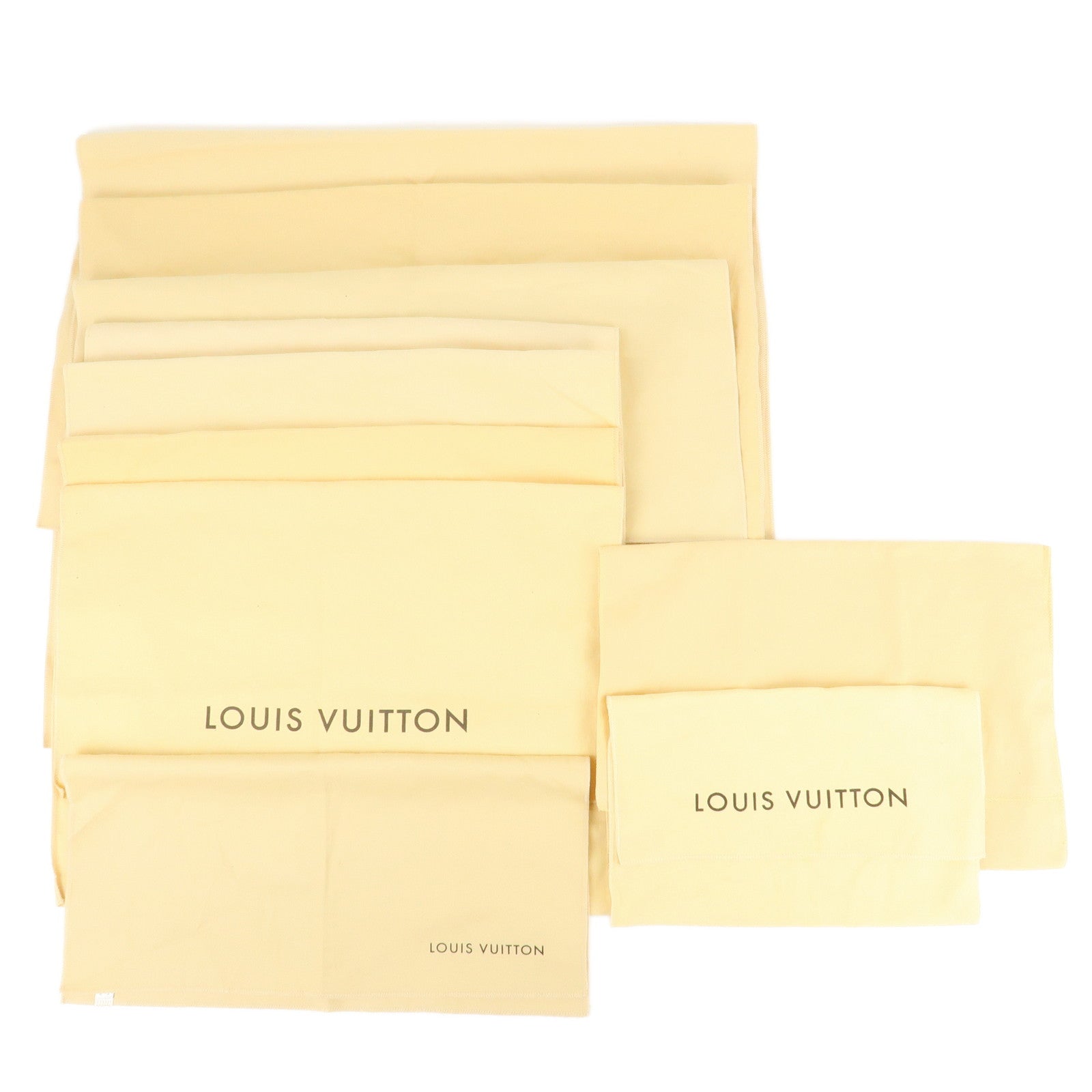 Louis-Vuitton-Set-of-10-Dust-Bag-Storage-Bag-Flap-Style-Beige