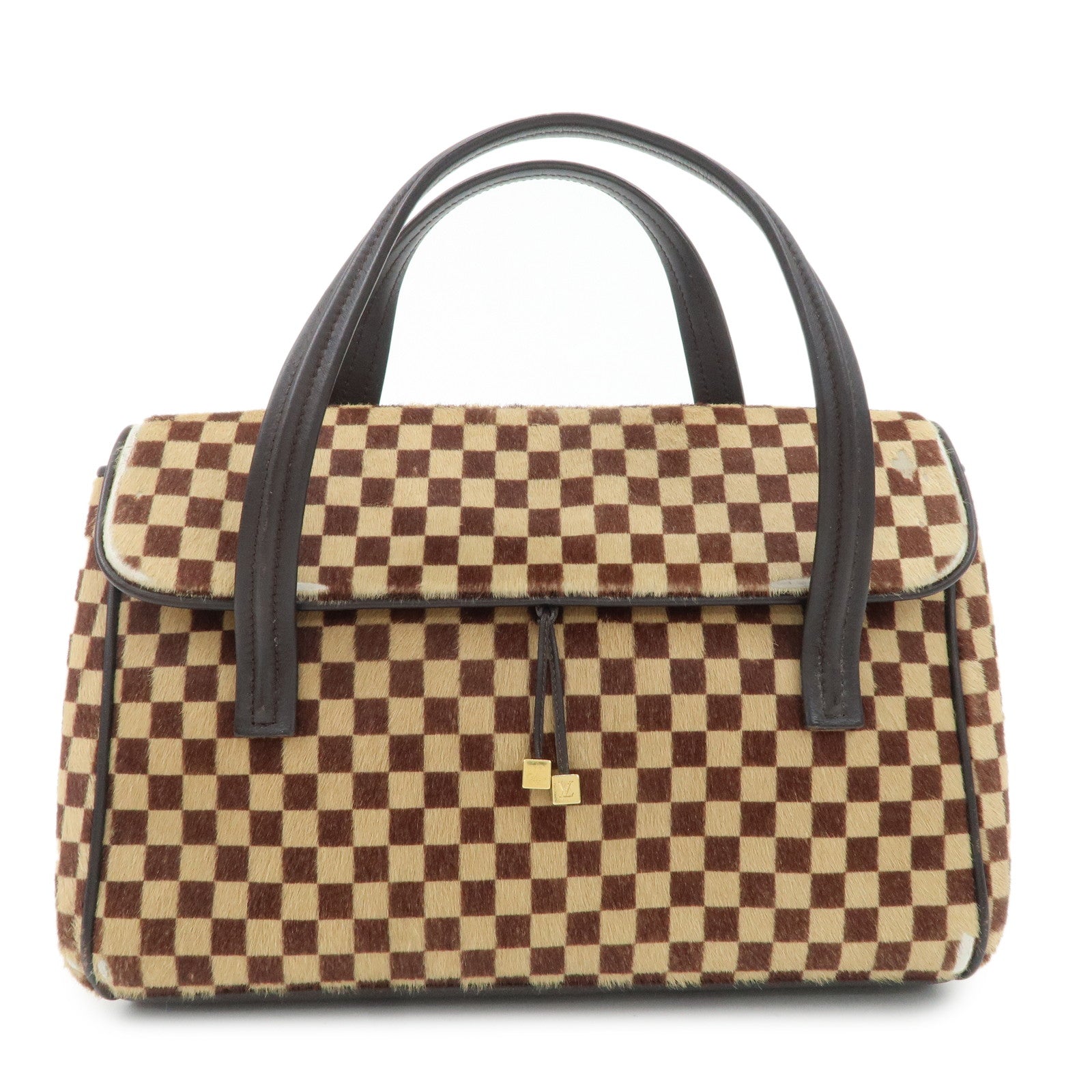 Louis-Vuitton-Damier-Sauvage-Lion-Hand-Bag-Beige-Brown-M92131