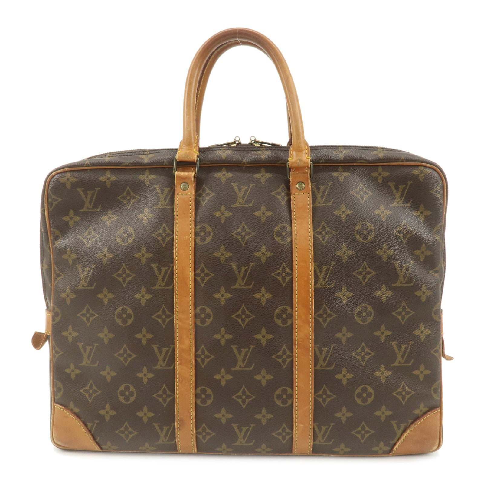 Louis Vuitton Monogram Porte Documents Voyage Bag Brown M53361