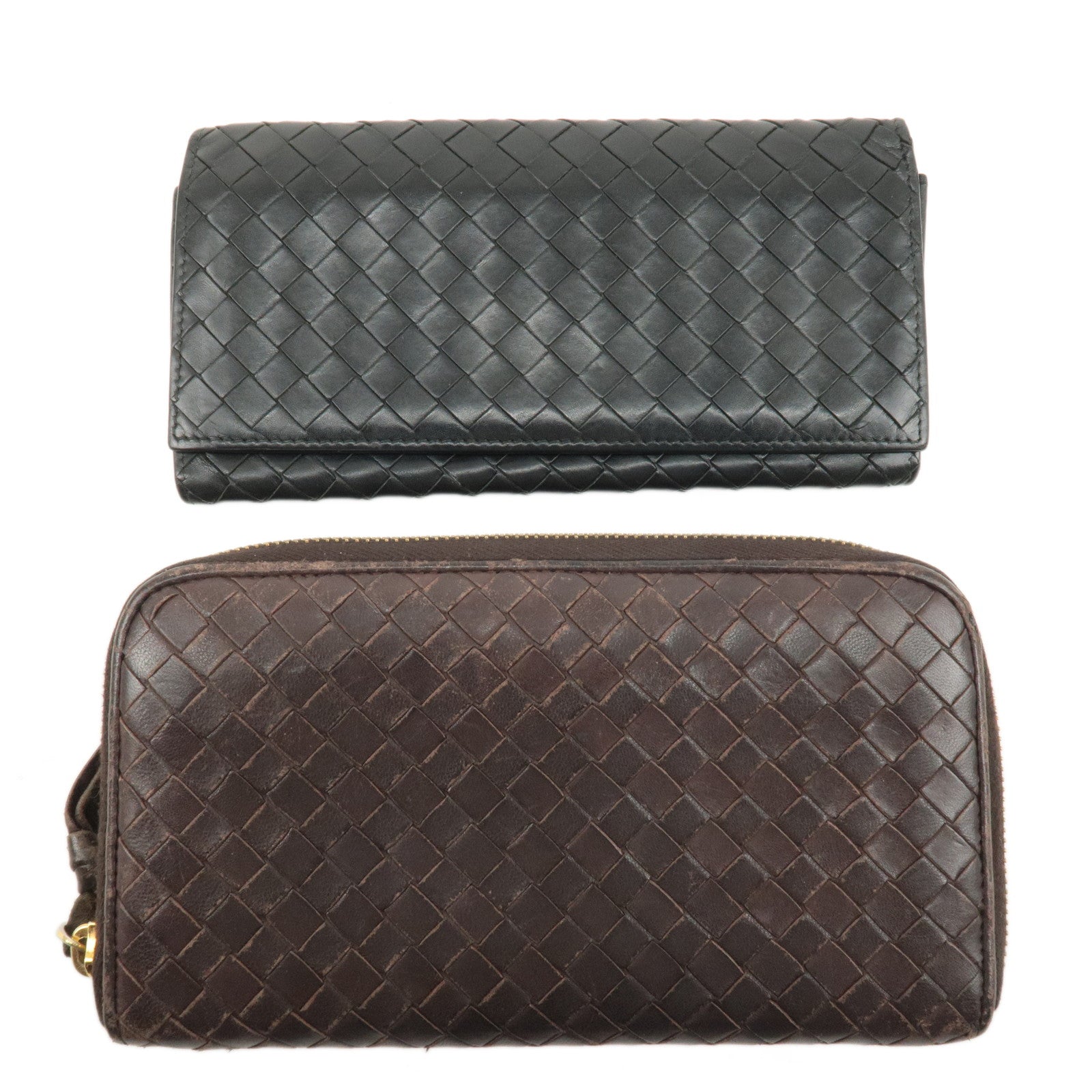 BOTTEGA VENETA Intreciato Set of 2 Long Wallet 114076 120697