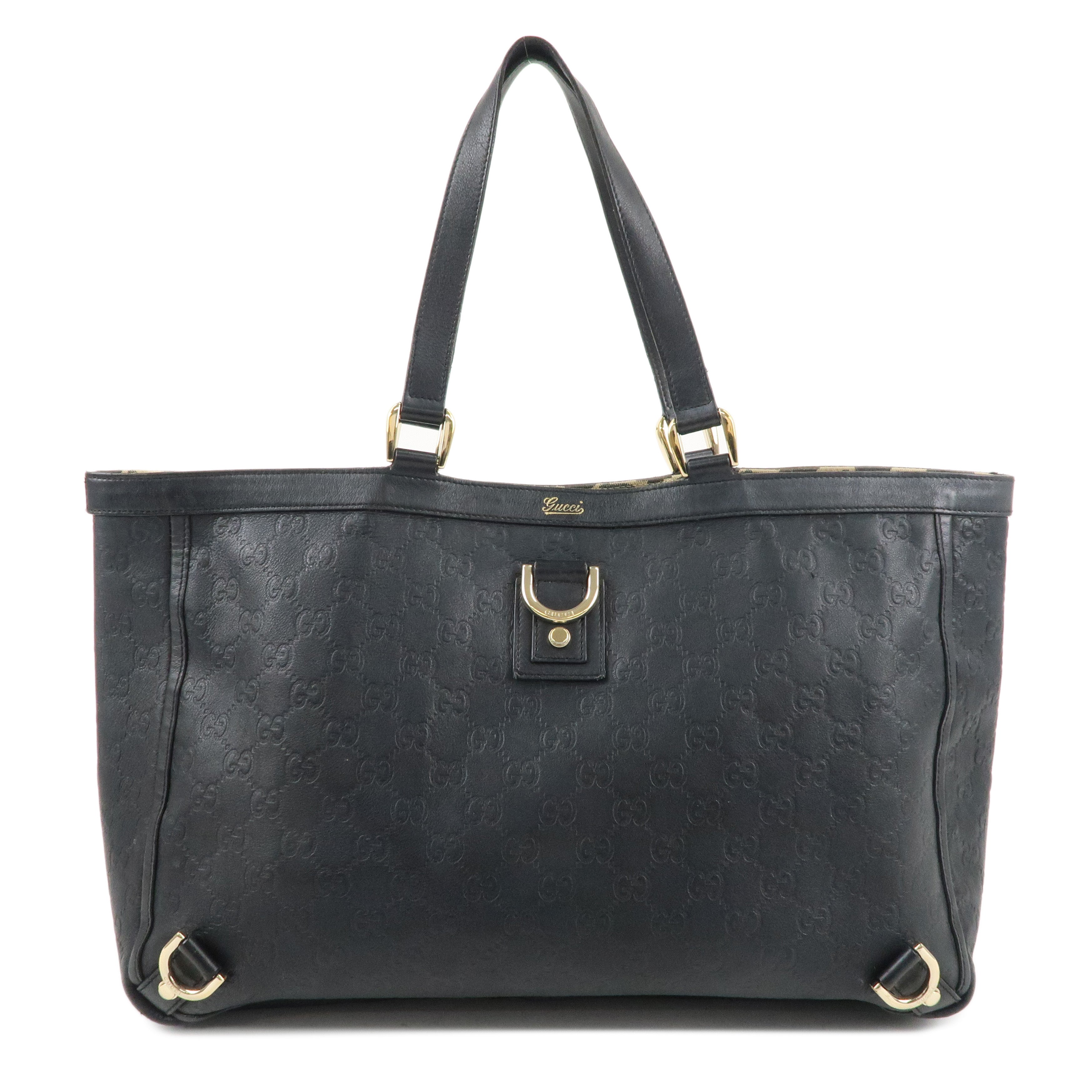 GUCCI Abbey Guccissima Leather Tote Bag Black 141472