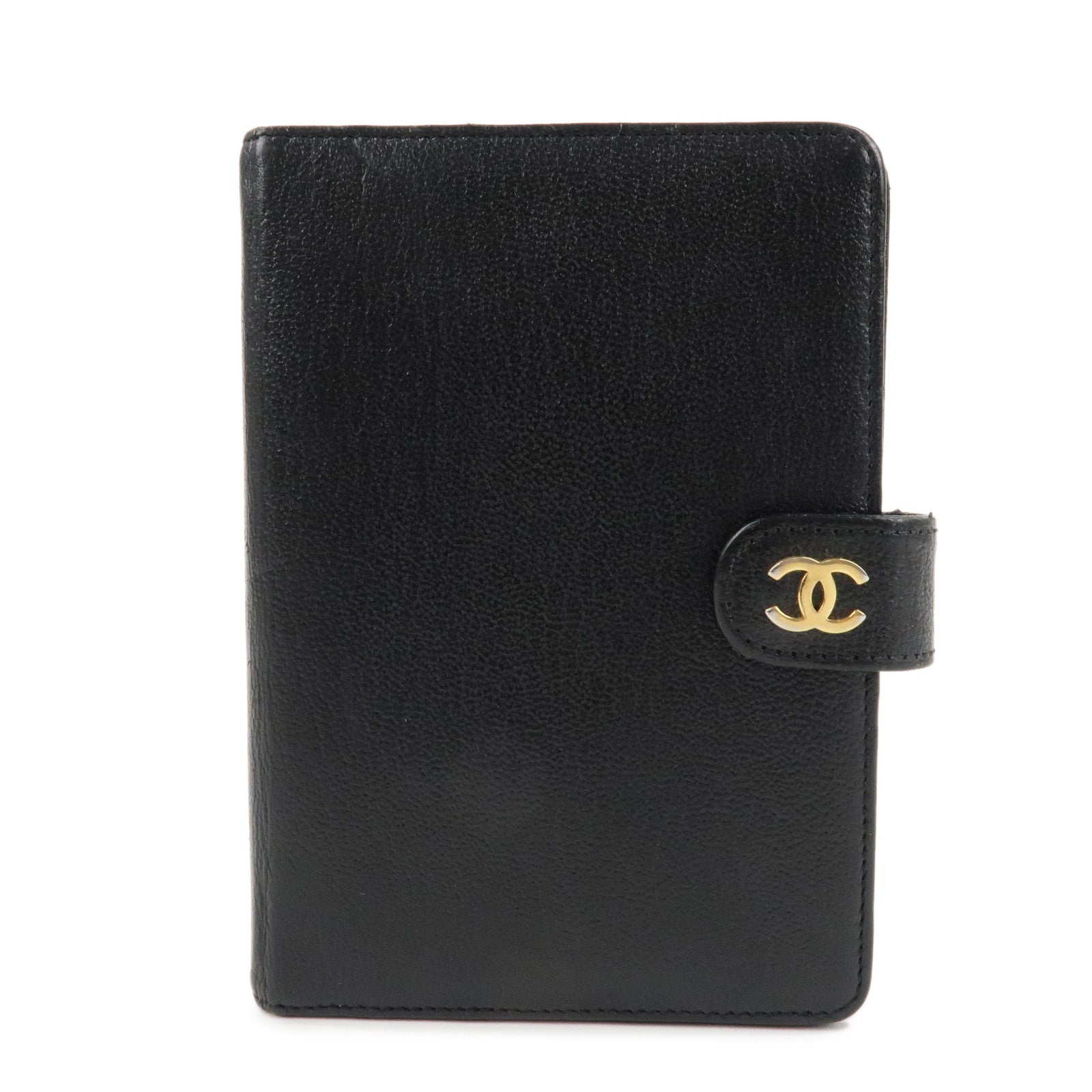 CHANEL-COCO-Mark-Leather-Planner-Cover-Black