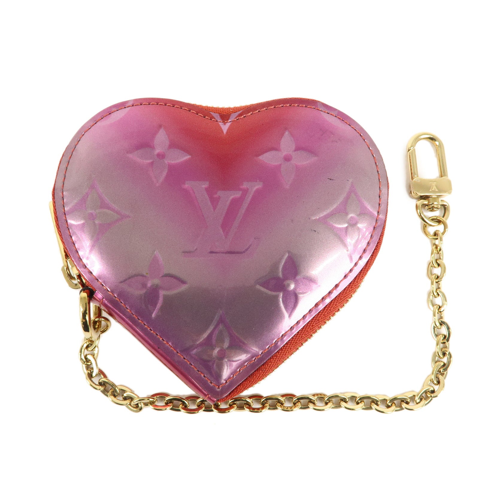 Louis Vuitton Monogram Vernis Porte Coeur Coin Case PInk M69028