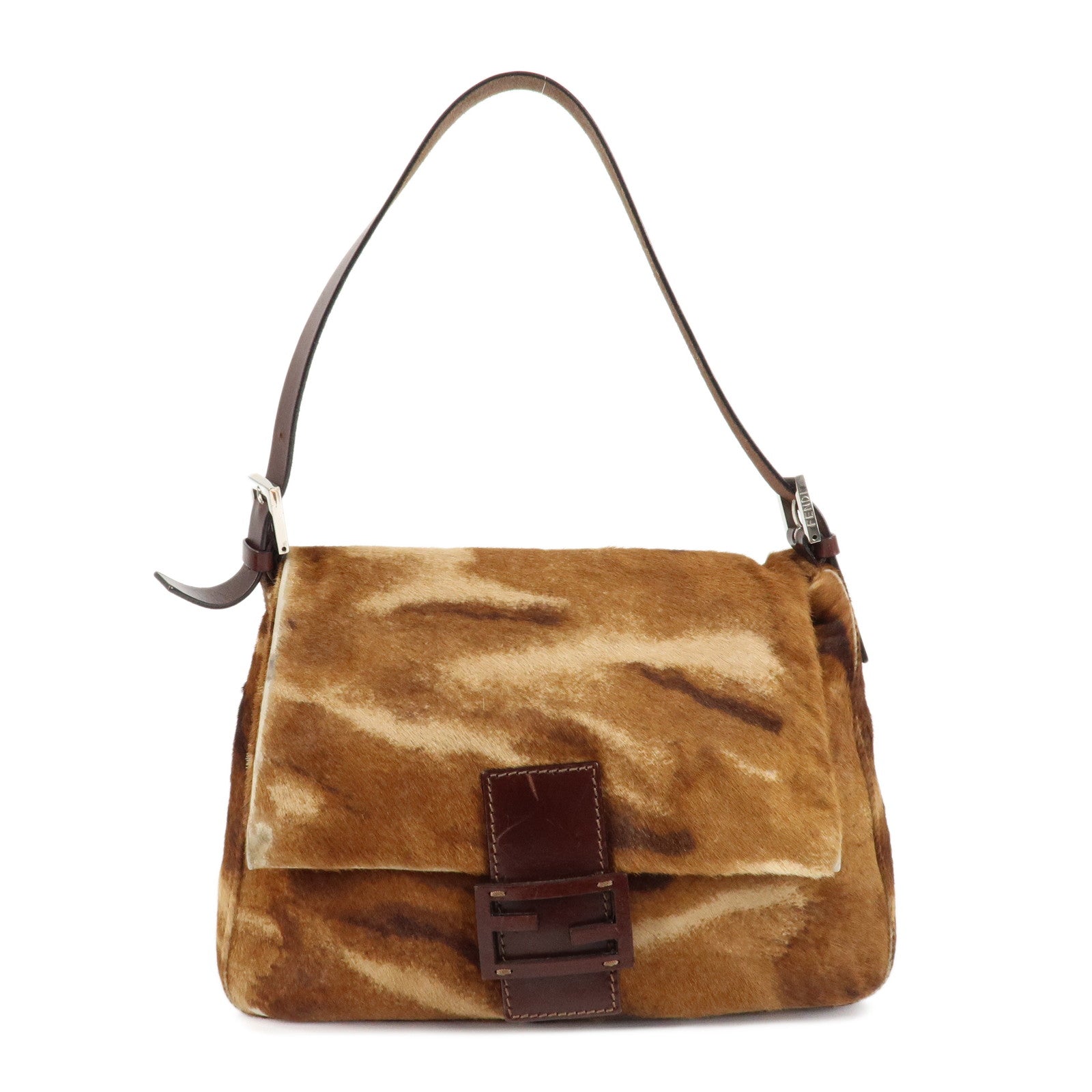 FENDI-Leather-Unborn-Calf-Mamma-Baguette-Shoulder-Bag-Brown-26325