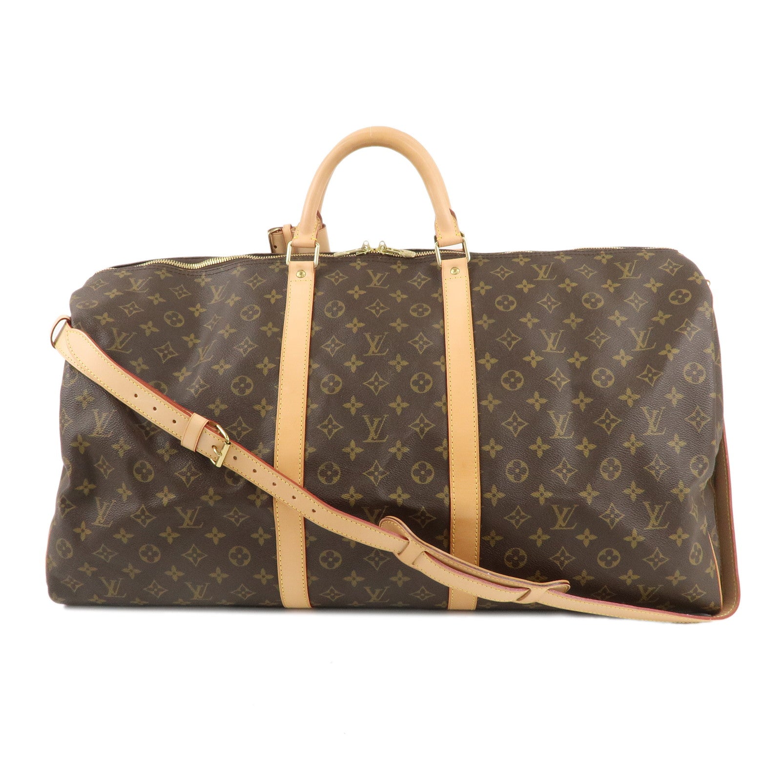 Louis Vuitton Monogram Keep All Bandouliere 60 Bag Brown M41412