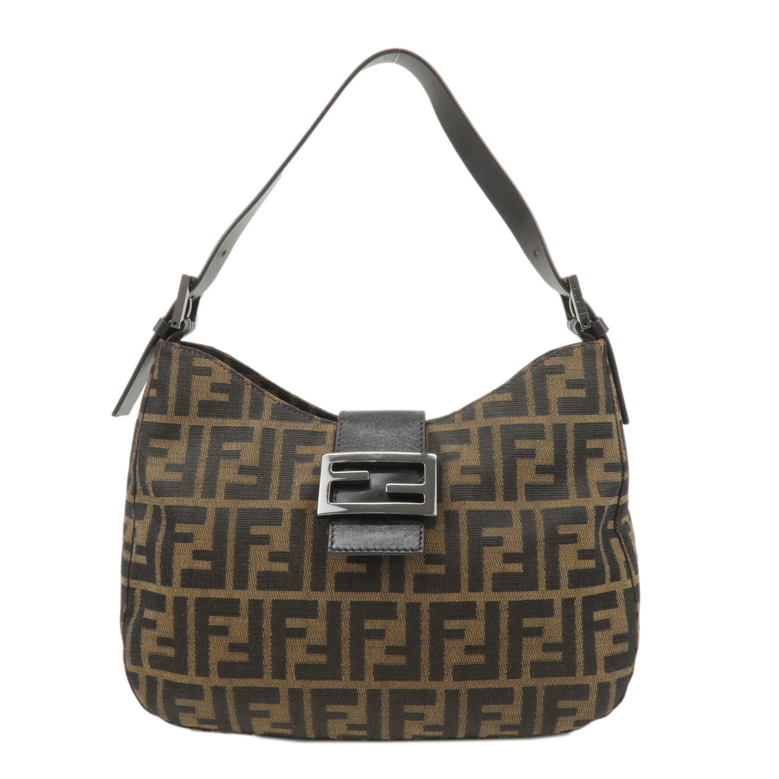 FENDI-Zucca-Canvas-Leather-One-Shoulder-Bag-8BR182