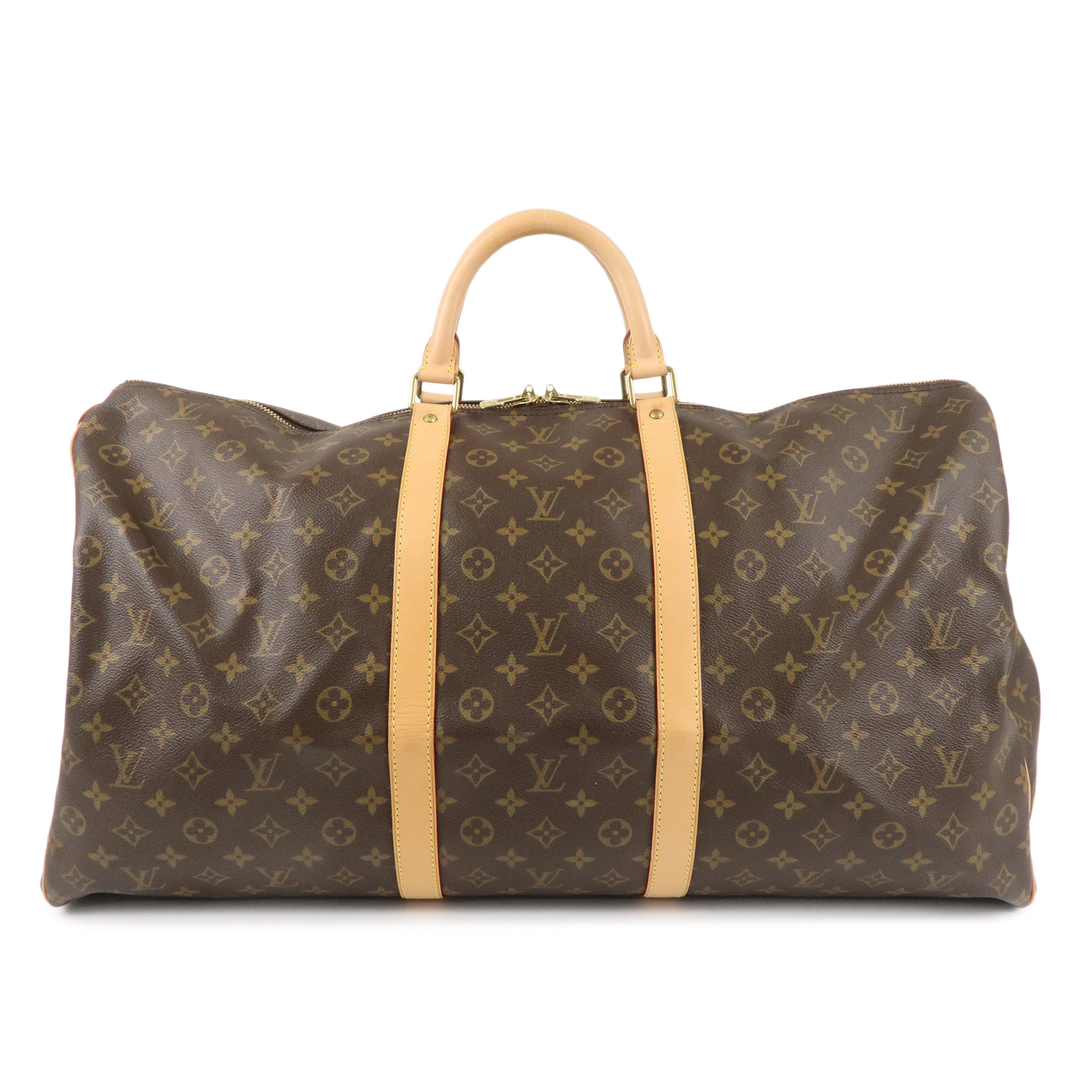 Louis Vuitton Monogram Keepall 60 Boston Bag Brown M42422