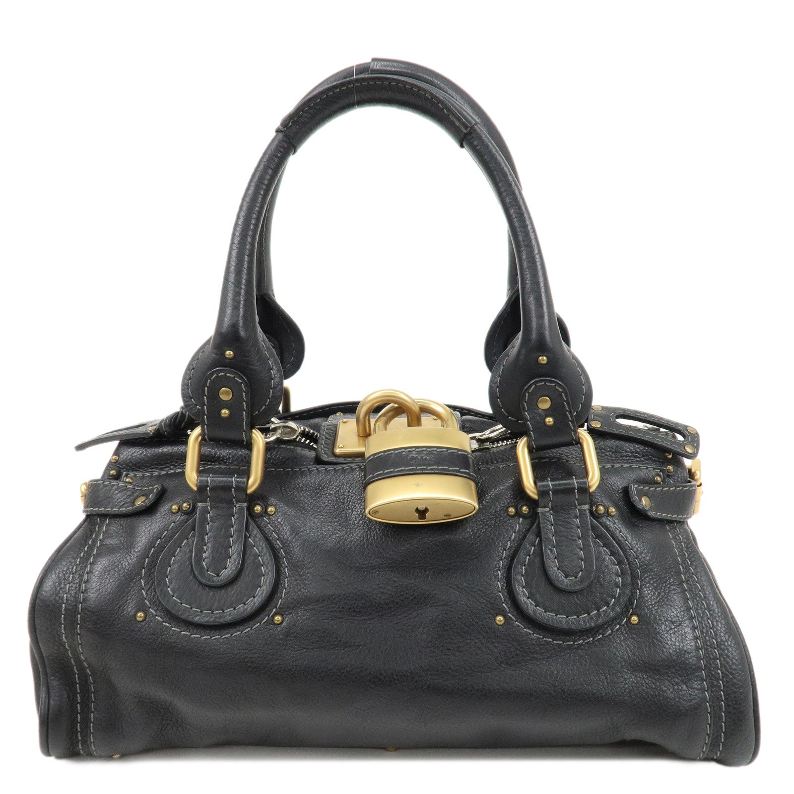 Chloe-Paddington-Leather-Hand-Bag-Shoulder-Bag-Black