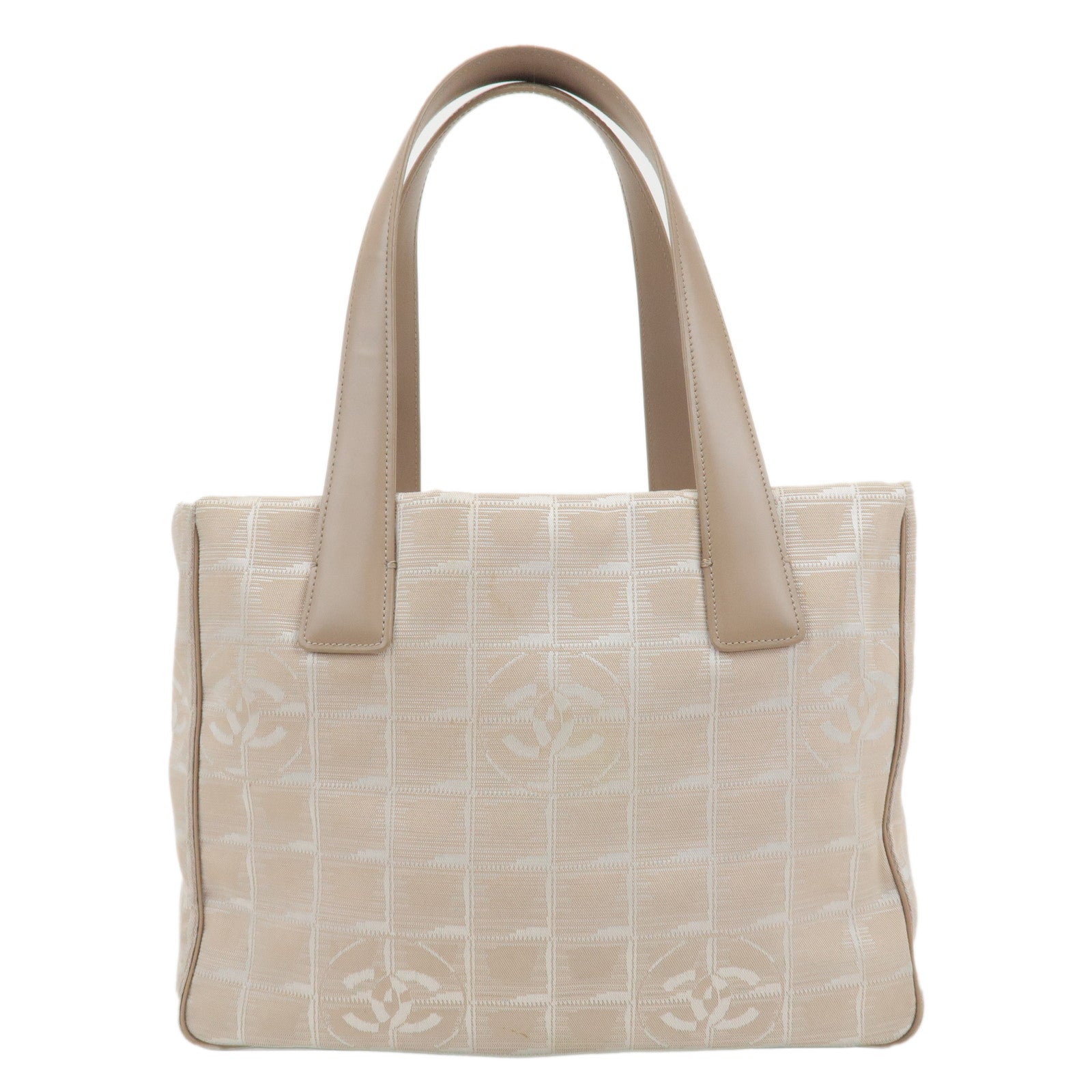 CHANEL-NEw-Travel-Line-Nylon-Jacquard-Tote-PM-Beige-A20457