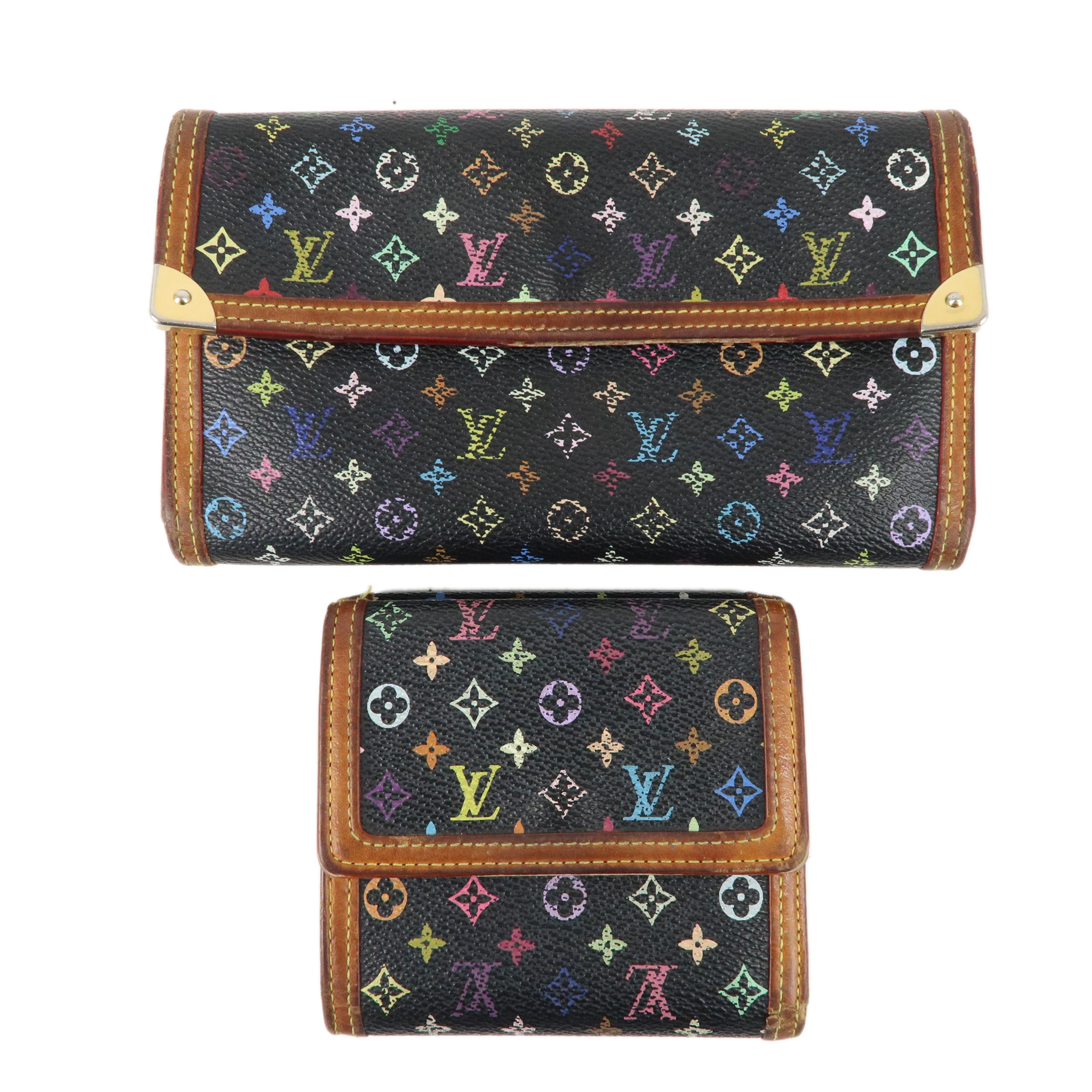 Louis Vuitton Monogram Multicolor Set of 2 Wallet M92658 M92984