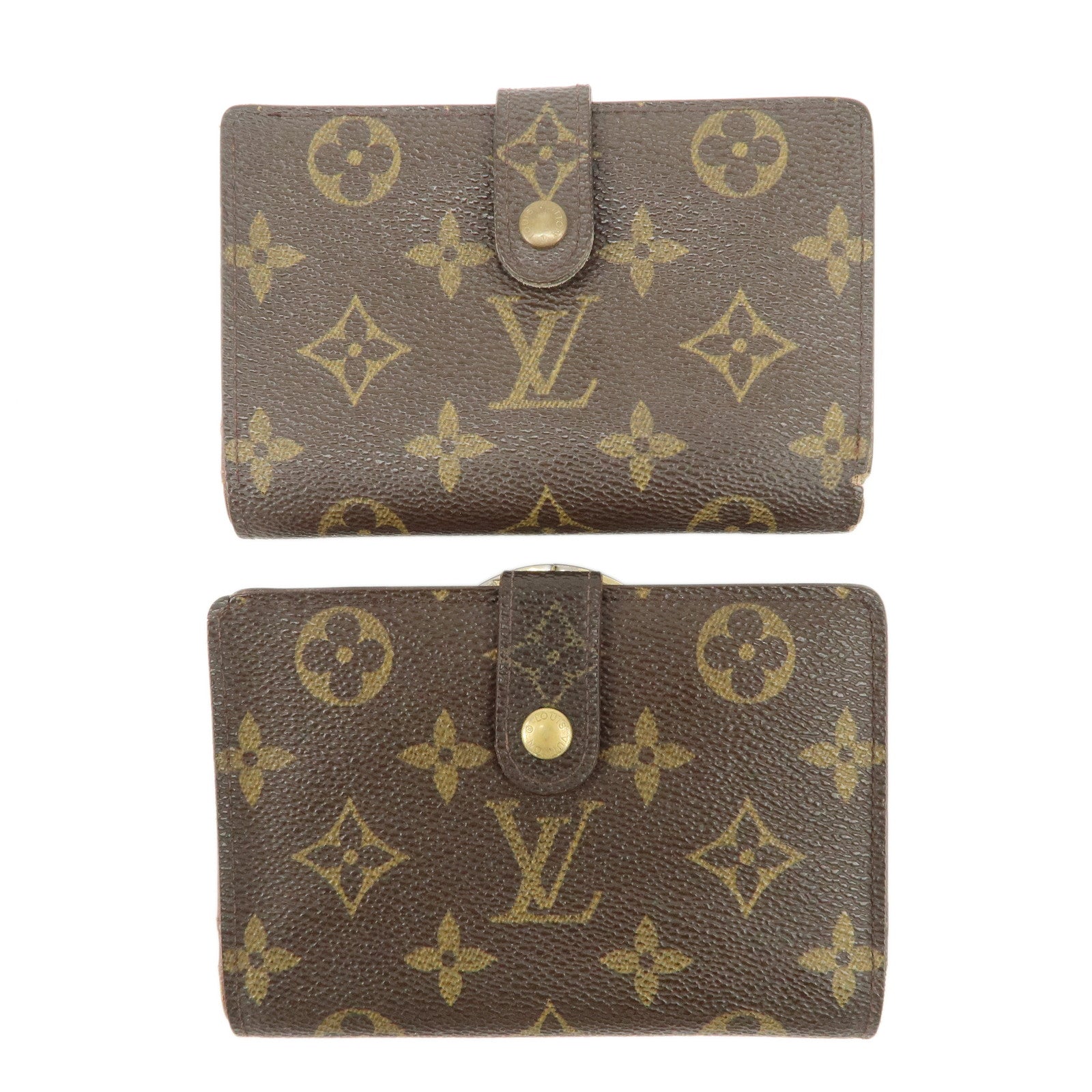 Louis-Vuitton-Monogram-Set-of-2-Bi-fold-Wallet-Brown-M61663