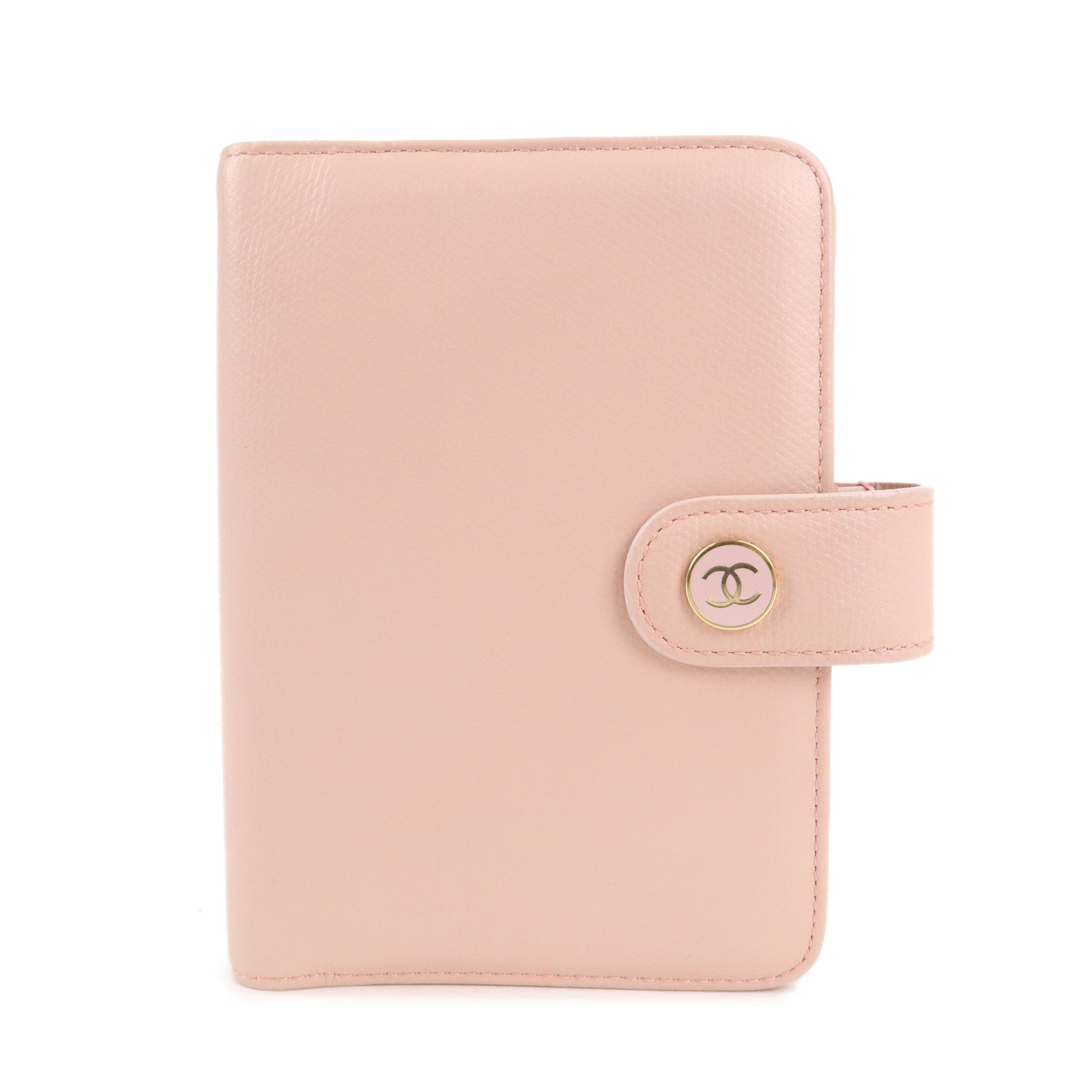 CHANEL-Leather-Planner-Cover-Pink-Gold-Hardware