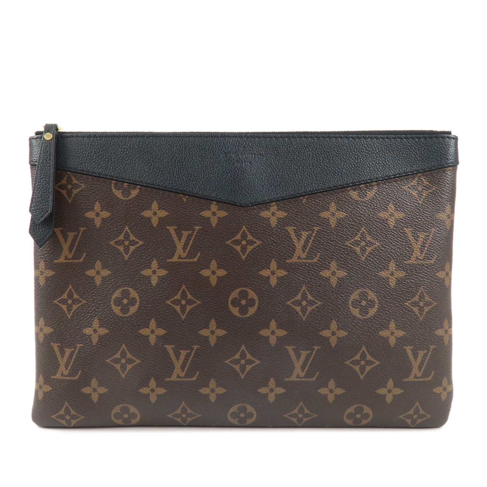 Louis-Vuitton-Monogram-Daily-Pouch-Clutch-Bag-Noir-Brown-M62048