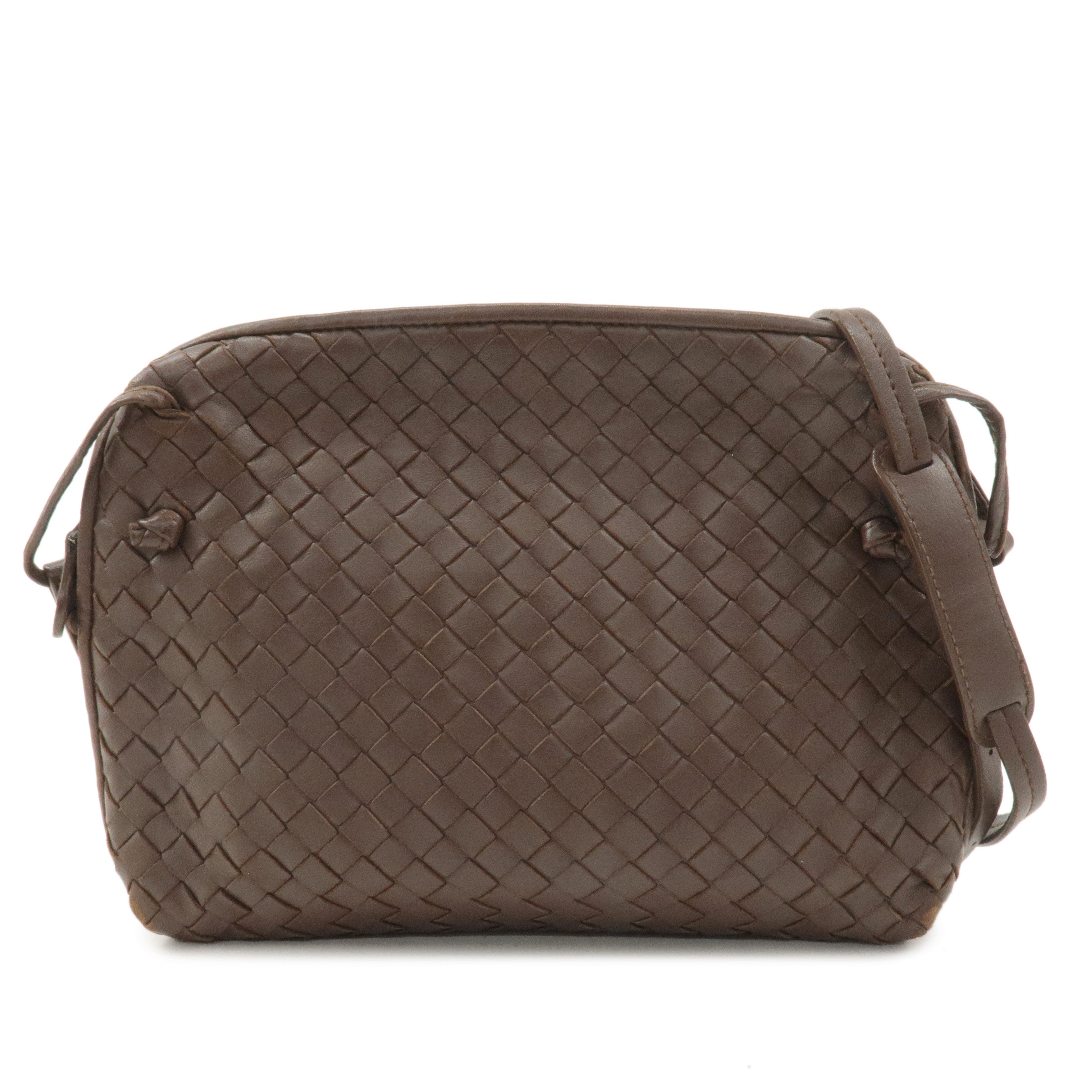 BOTTEGA VENETA Intrecciato Leather Shoulder Bag Brown