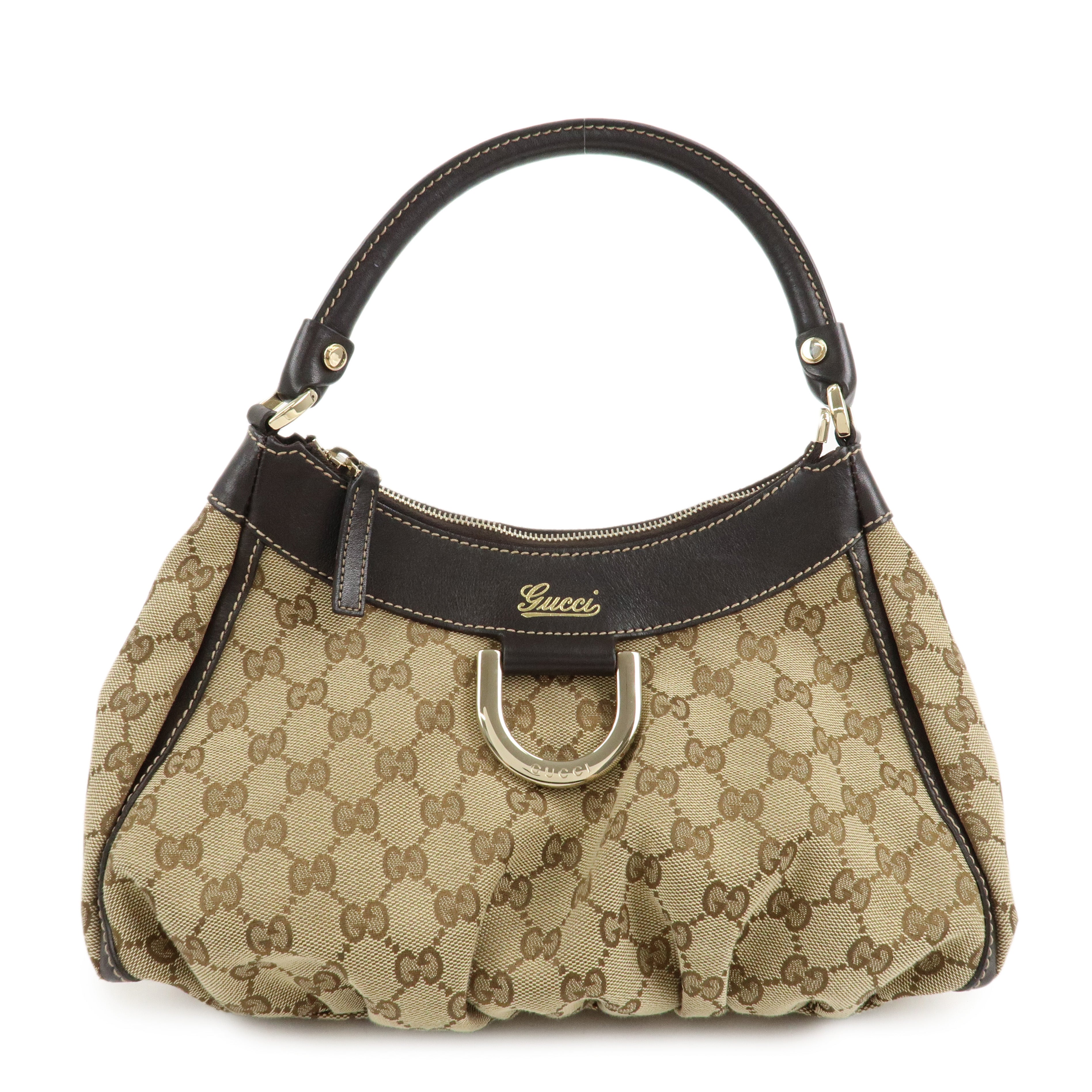 GUCCI-Abbey-GG-Canvas-Leather-Shoulder-Bag-Beige-Brown-190525