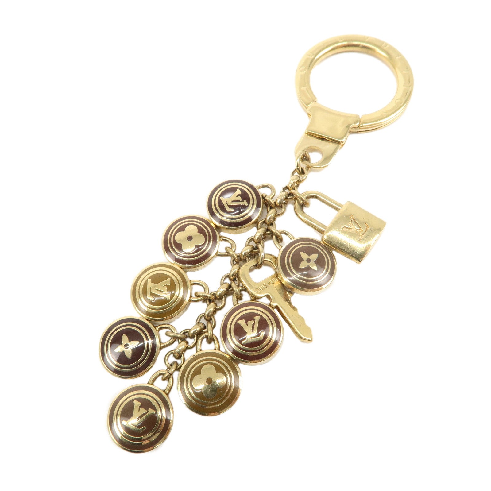 Porte-Cles-Pastilles-Bag-Charm-Key-Charm-Gold-Brown-M65387